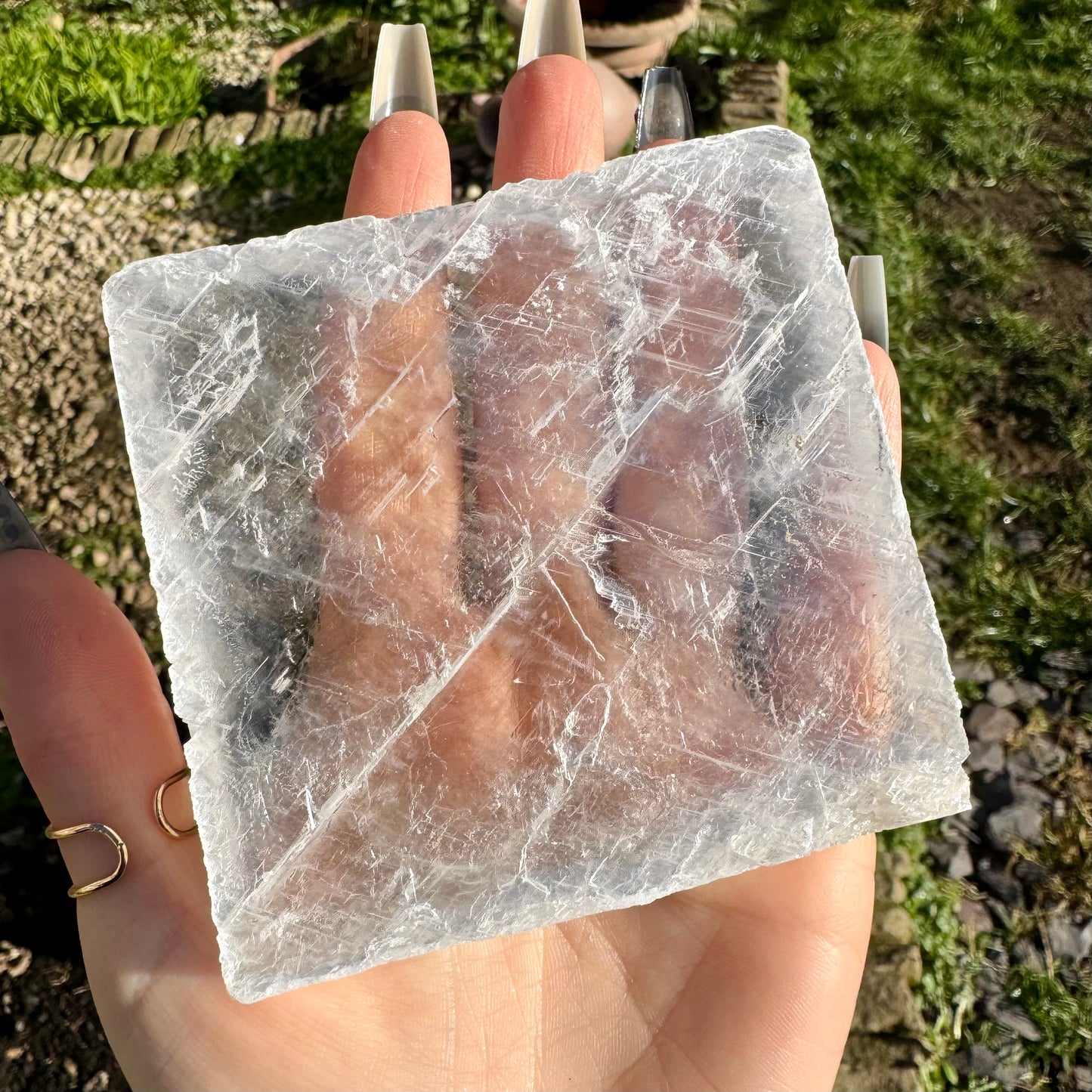 Clear Selenite Crystal Cleansing & Charging Slabs 11cm