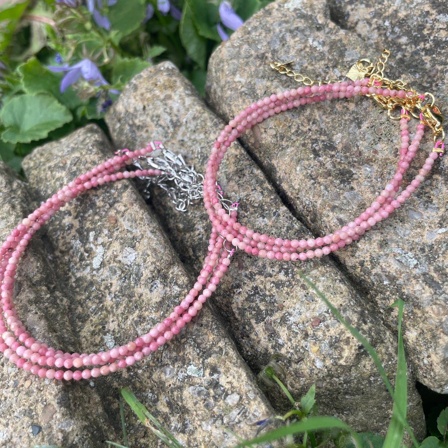 Rhodochrosite Minimalist Bracelet ๐บ