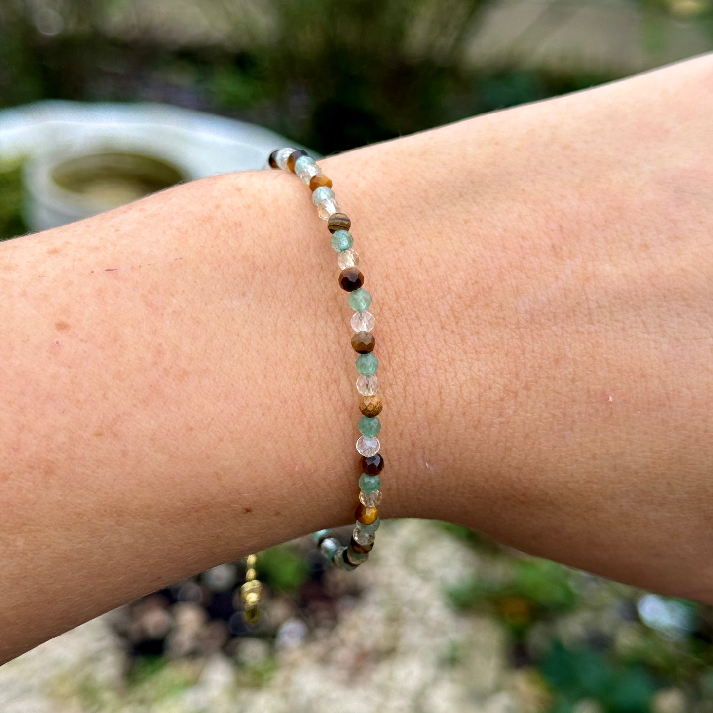 Good Luck & Abundance Minimalist Bracelet - Citrine, Tigers Eye & Green Aventurine