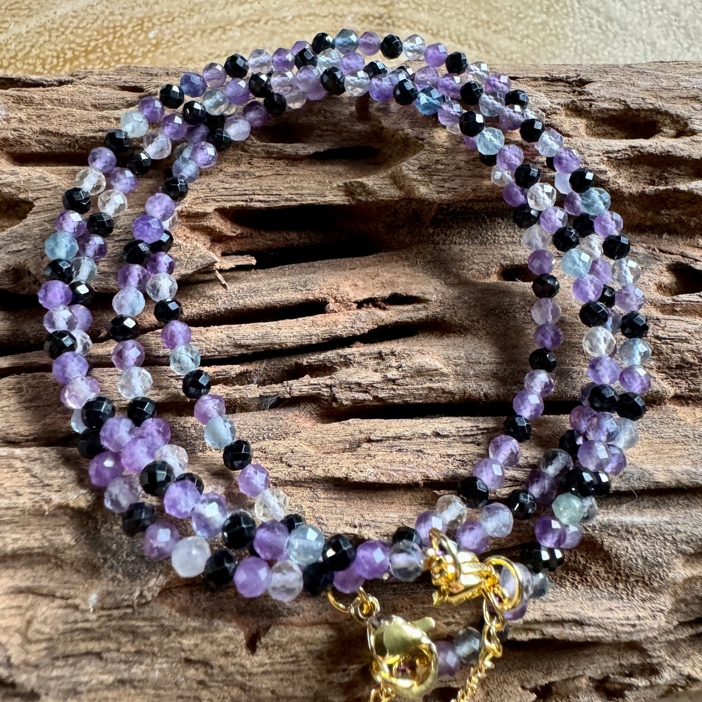 Empath Protection Choker - Fluorite, Amethyst & Black Tourmaline