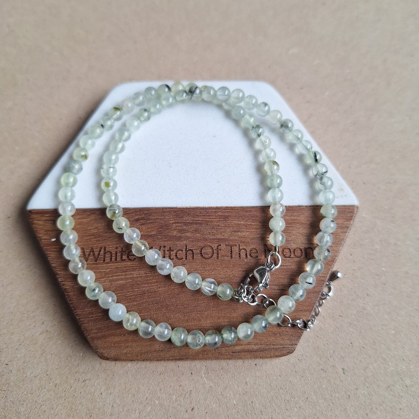 Prehnite choker prehnite necklace 4mm beads minimalist crystal healing jewellery natural stone genuine crystal jewelry