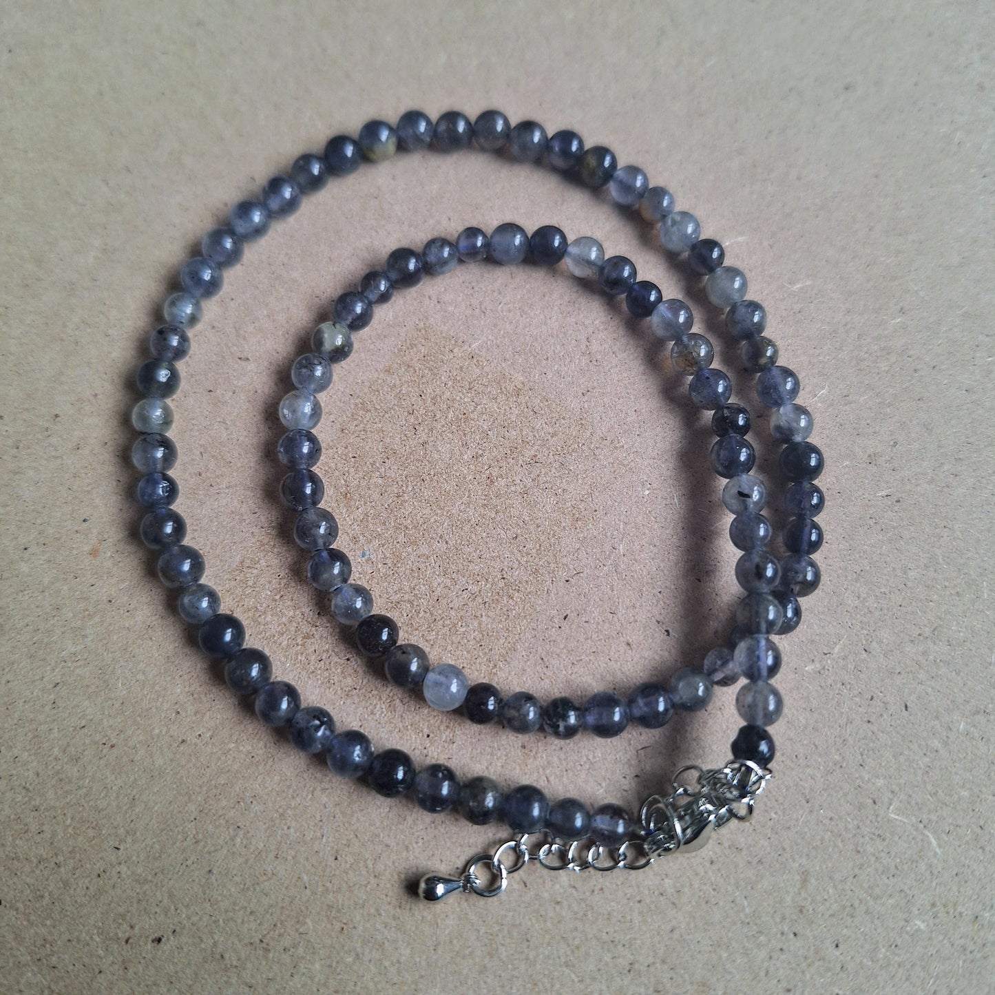 Iolite choker necklace 4mm bead crystal healing natural Stone