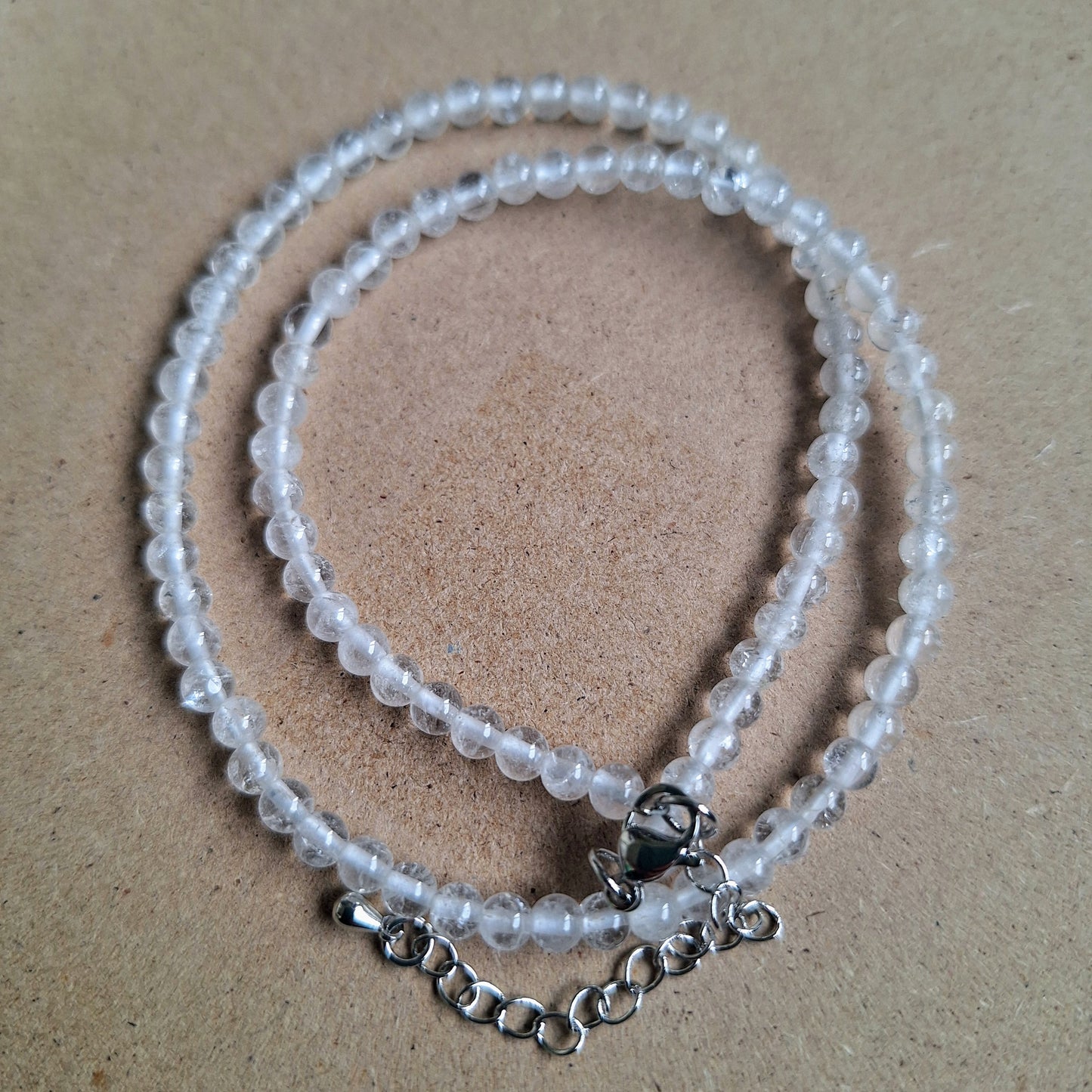 Clear Quartz 4mm bead Choker