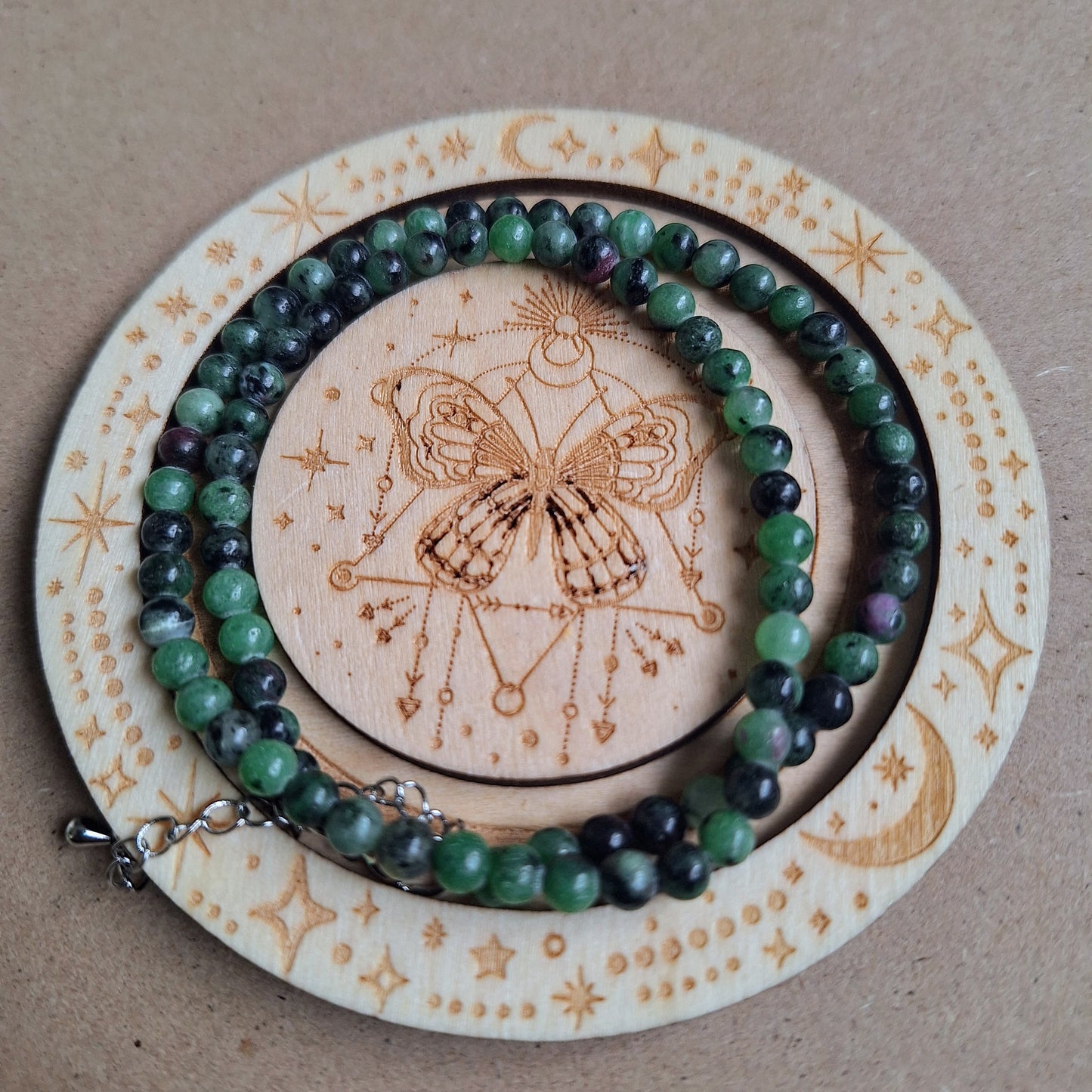 Ruby Zoisite Choker 4mm Beads 15-17" adjustable