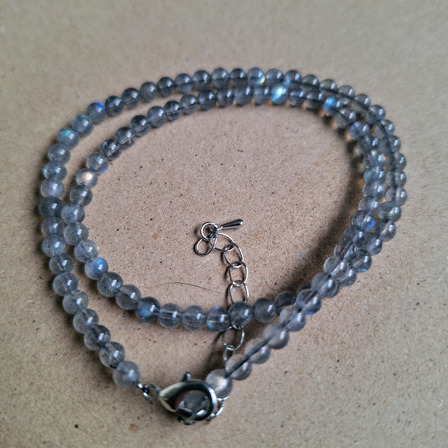 Labradorite 4mm high grade choker necklace