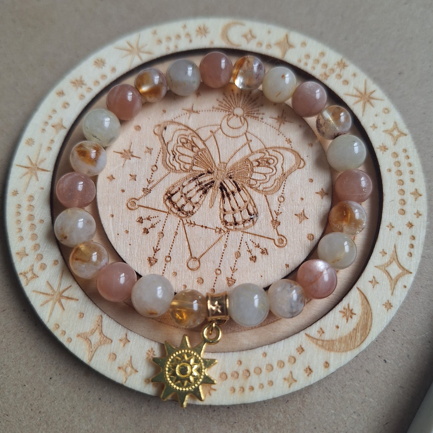 connect with the sun bracelet sunstone citrine and golden quartz encourages positivity crystal bracelet gift