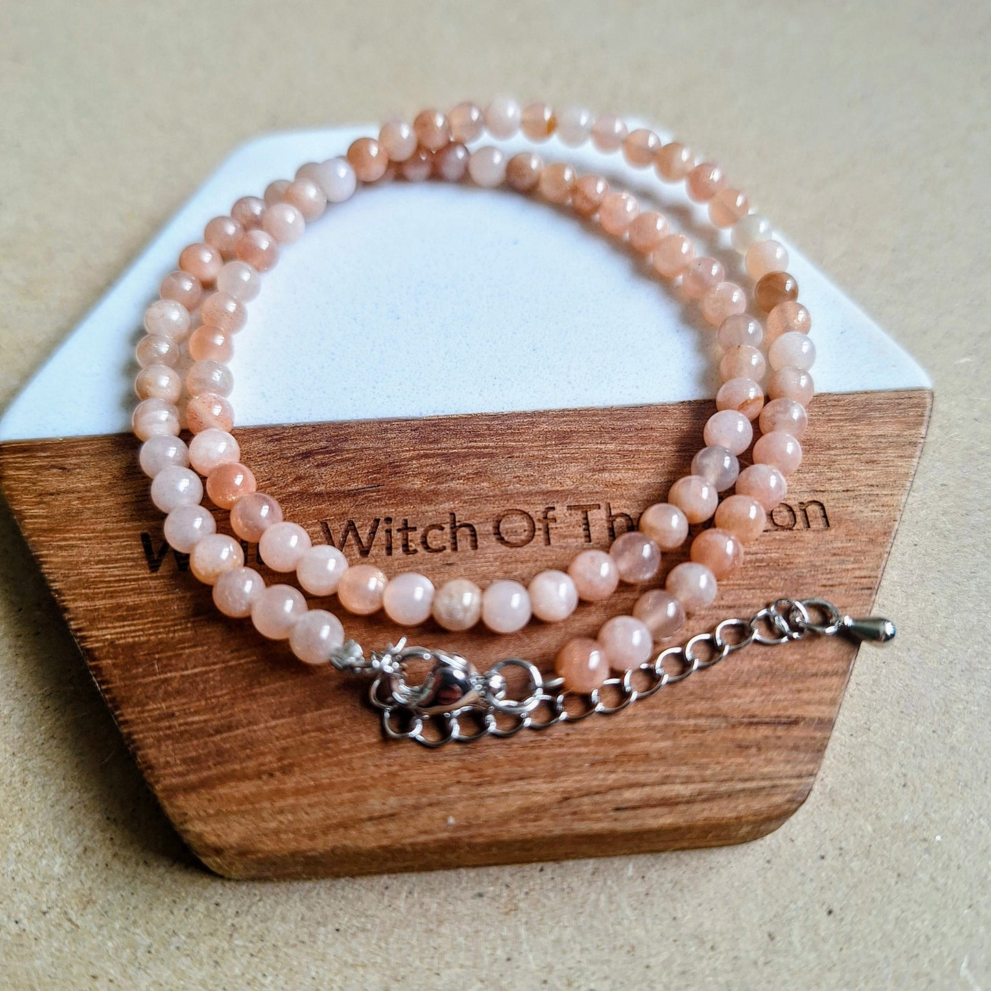Sunstone Choker 3mm bead Necklace