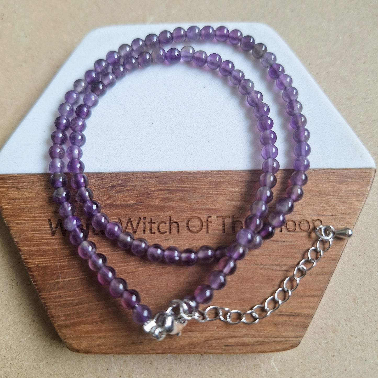 Amethyst 4mm Bead Choker Necklace