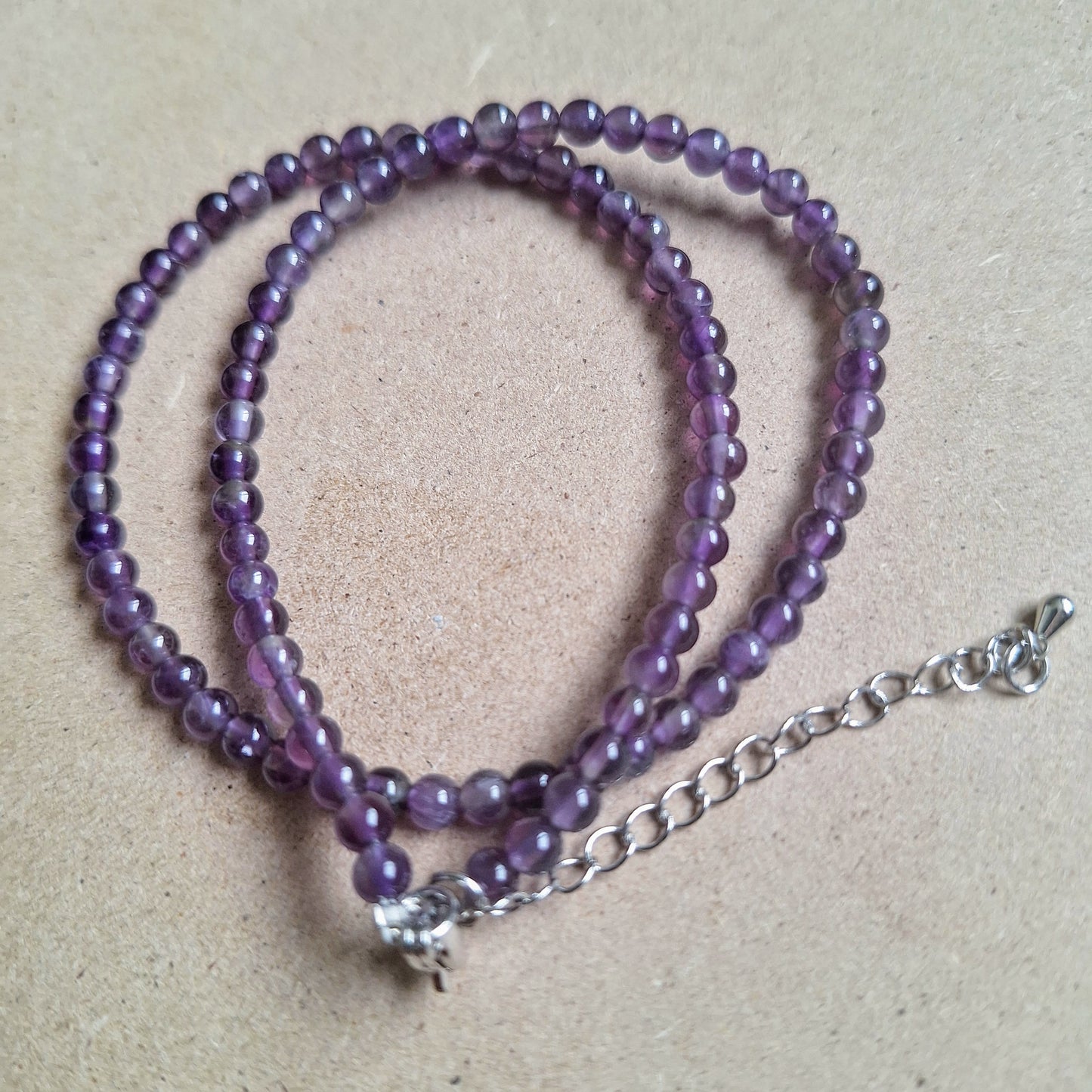 Amethyst 4mm Bead Choker Necklace