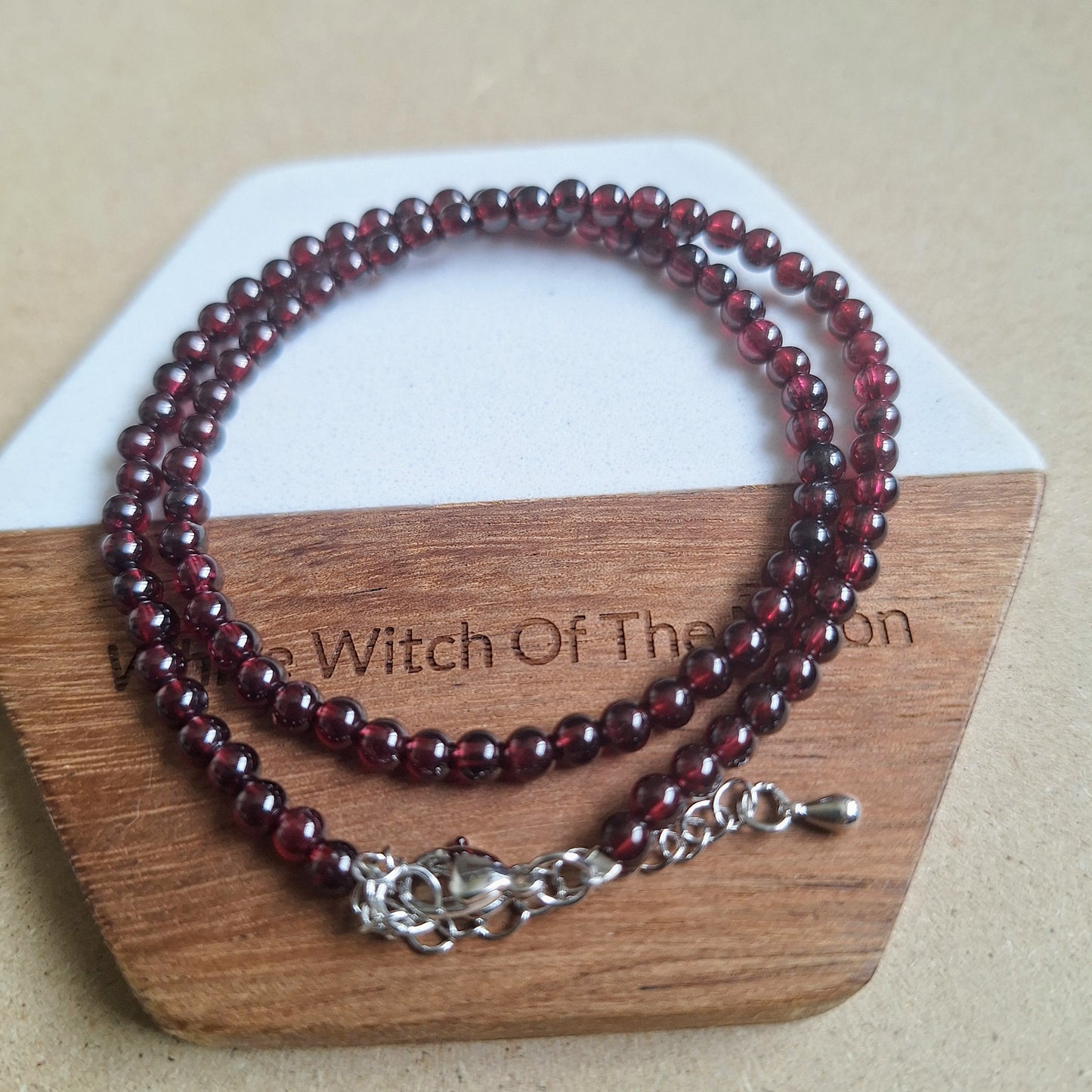 Red Garnet Choker 4mm bead Necklace