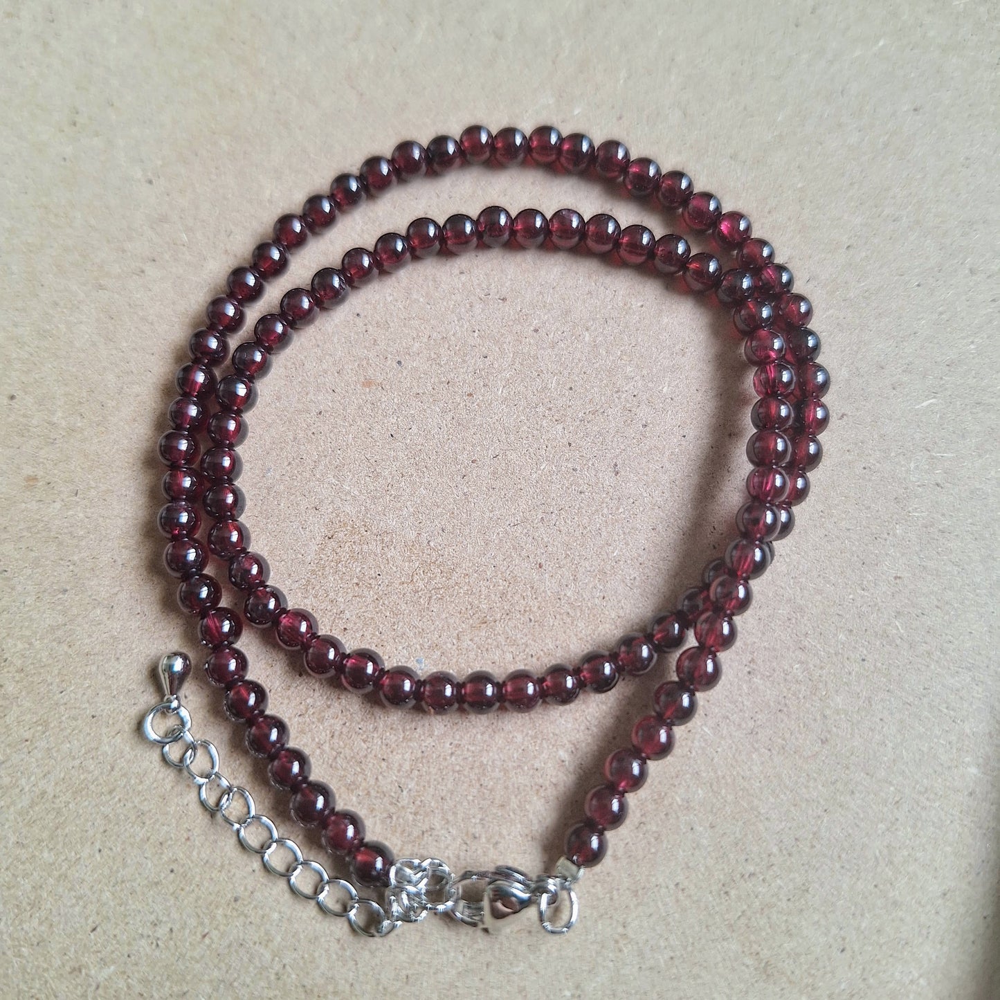 Red Garnet Choker 4mm bead Necklace