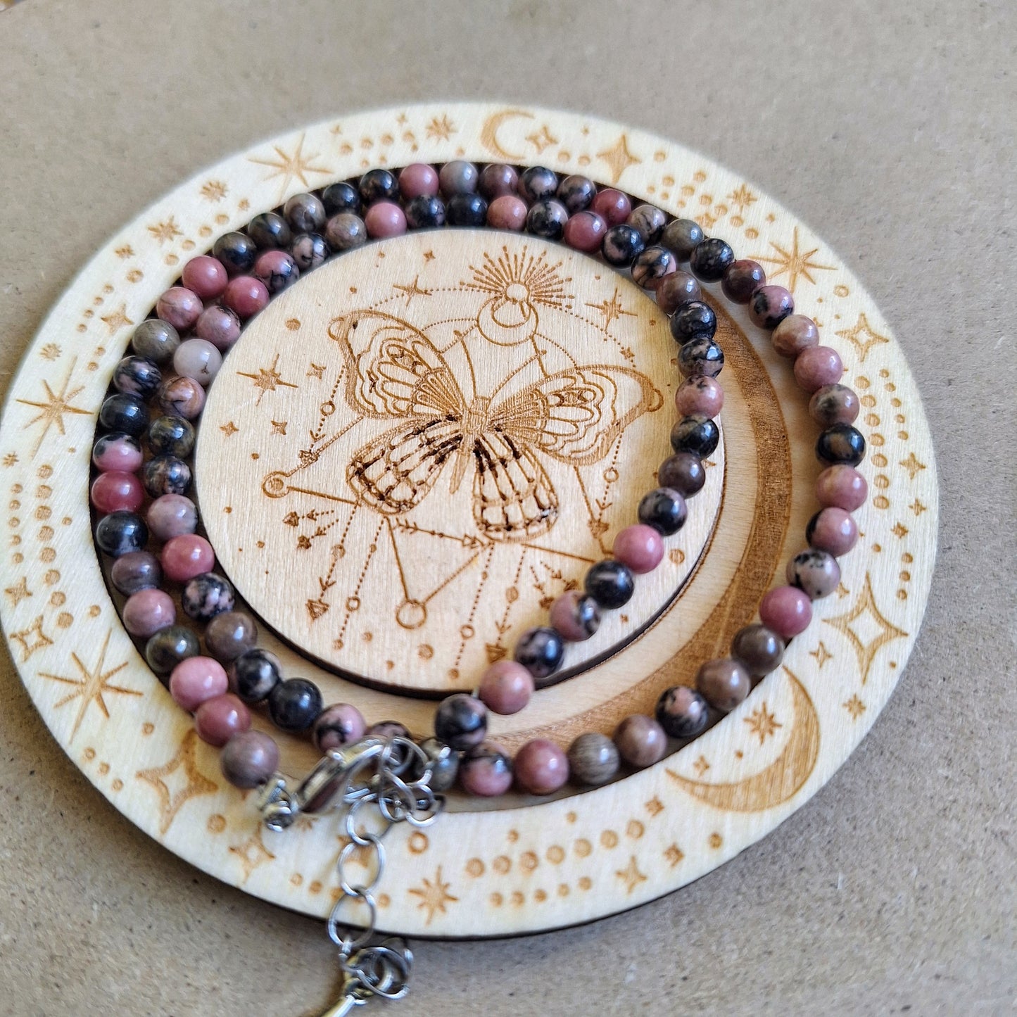 Rhodonite Choker 3mm bead Necklace