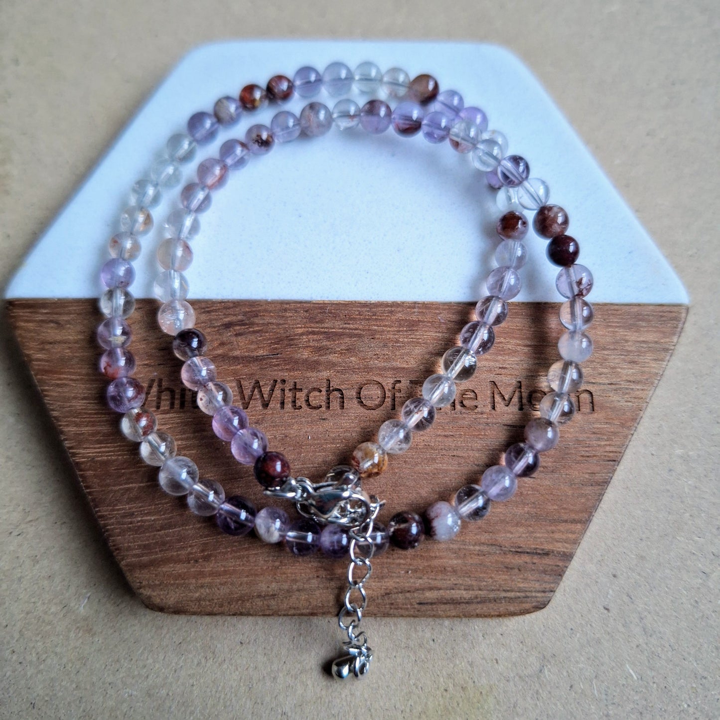 Purple Phantom Ghost Quartz Choker Necklace