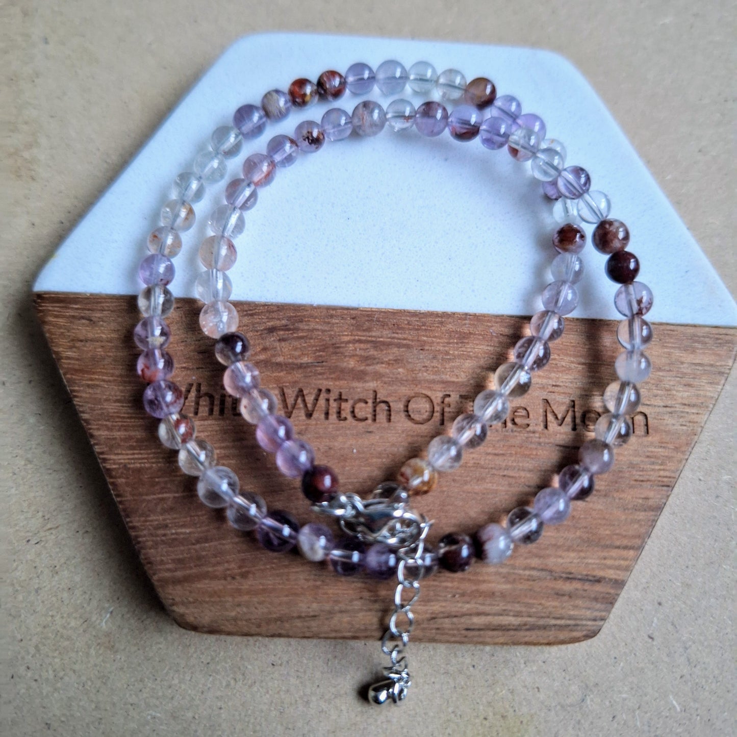 Purple Phantom Ghost Quartz Choker Necklace