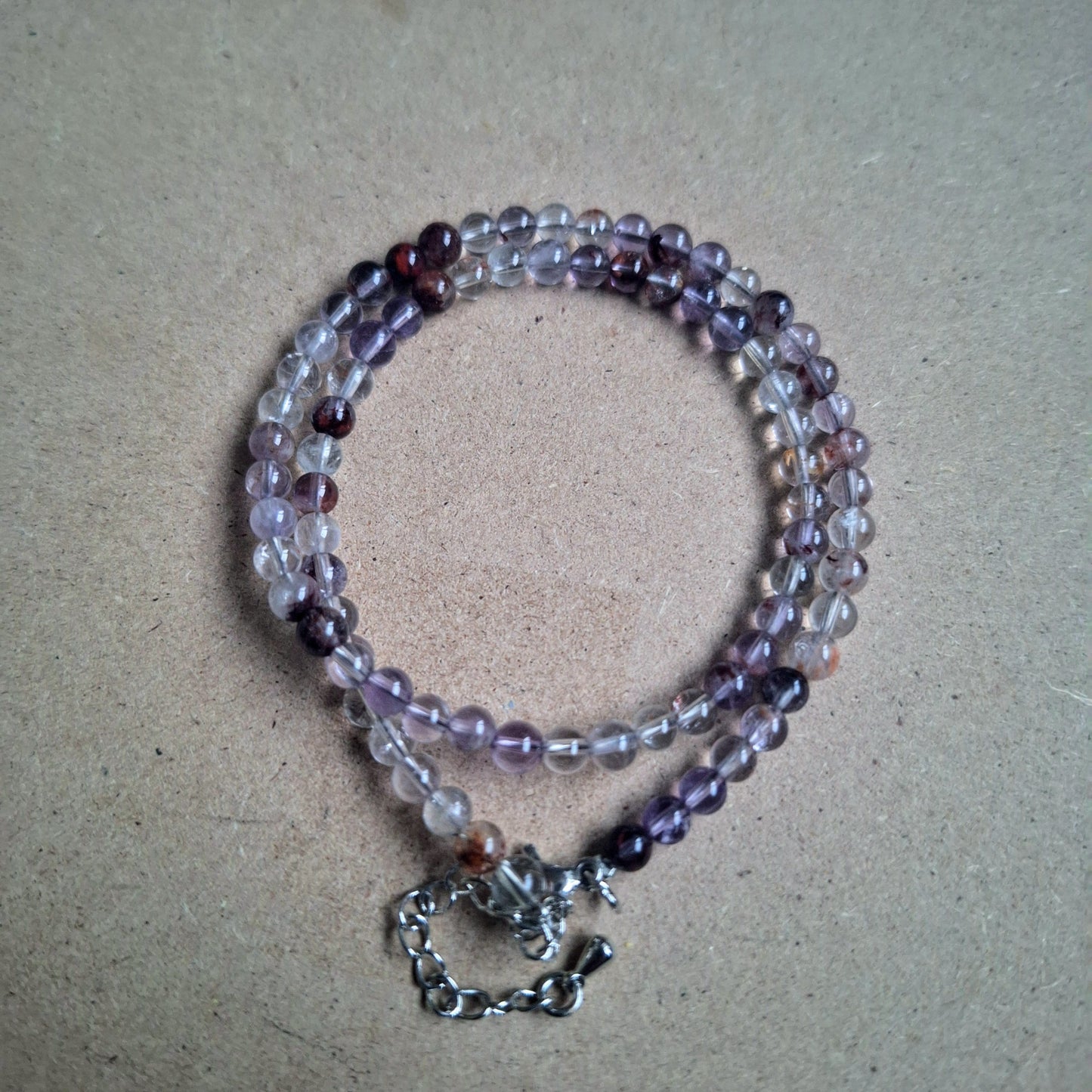 Purple Phantom Ghost Quartz Choker Necklace