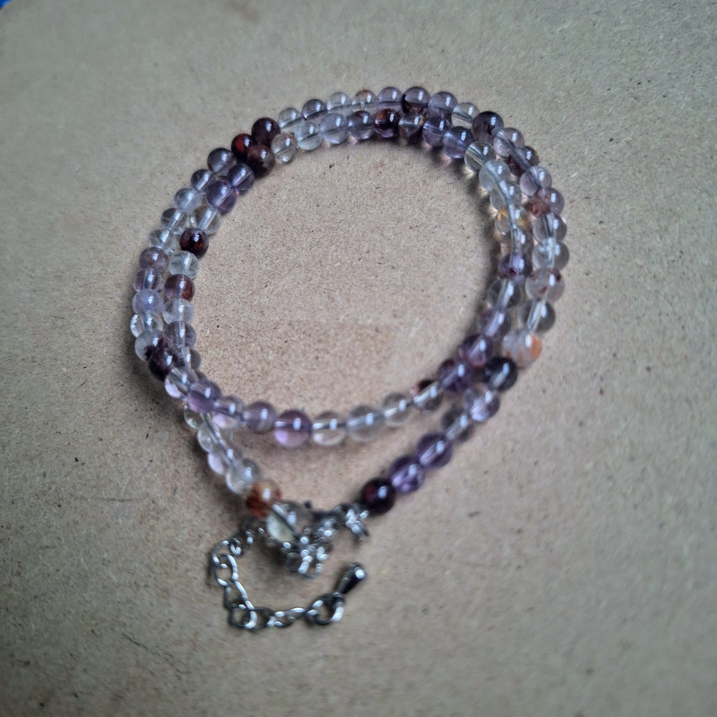Purple Phantom Ghost Quartz Choker Necklace