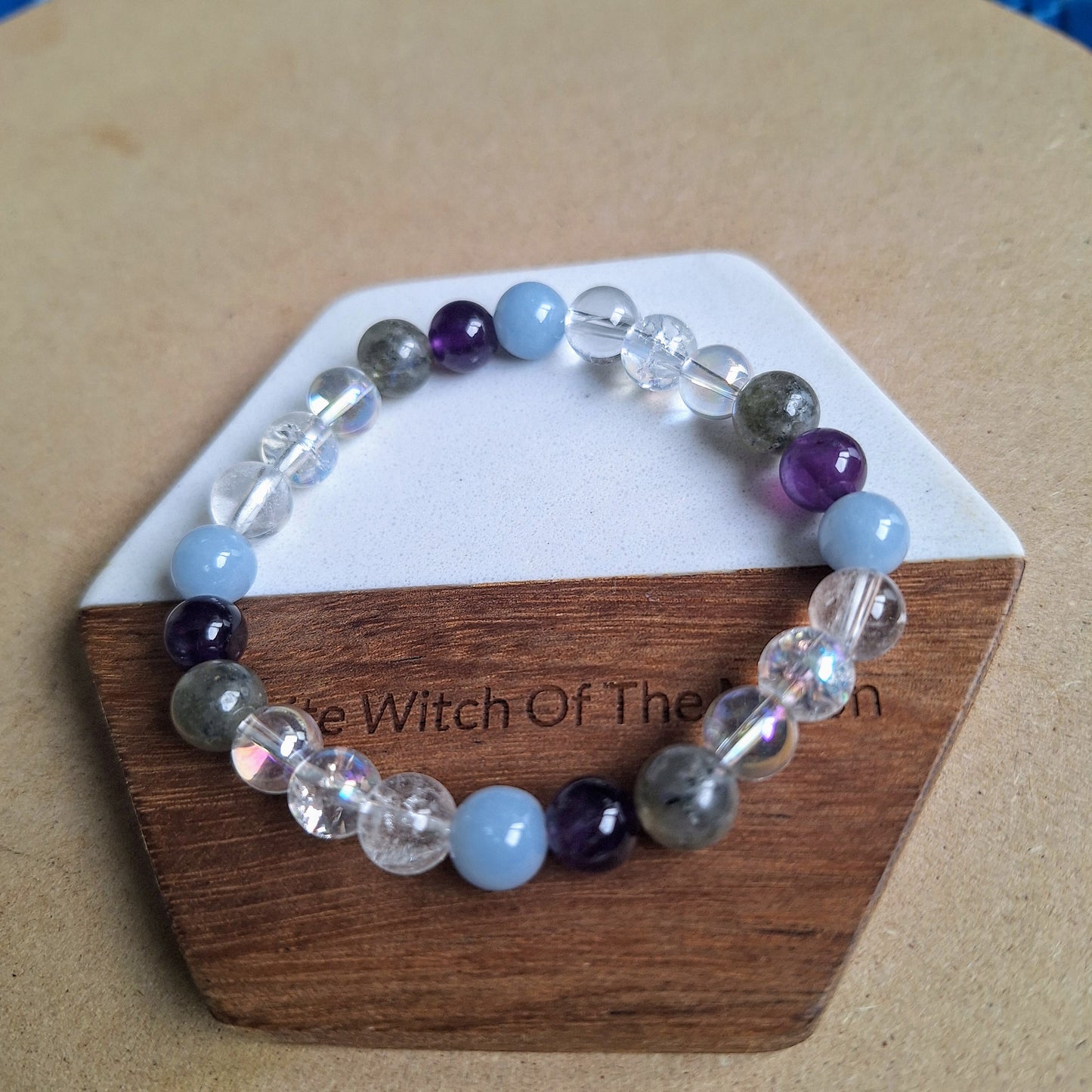 Spirit Guide bracelet Crystal healing natural stones with Clear Quartz angel aura angelite labradorite spiritual gift for her jewellery