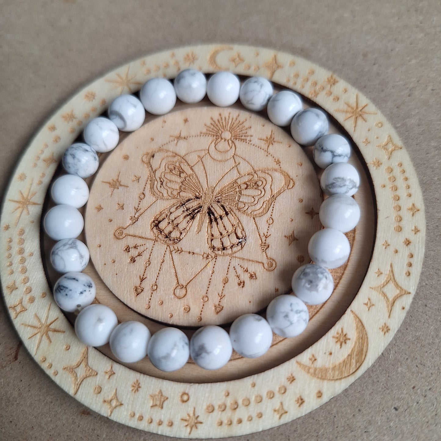 Howlite Bracelet crystal healing jewellery for men or women gift for him or her calming jewelry