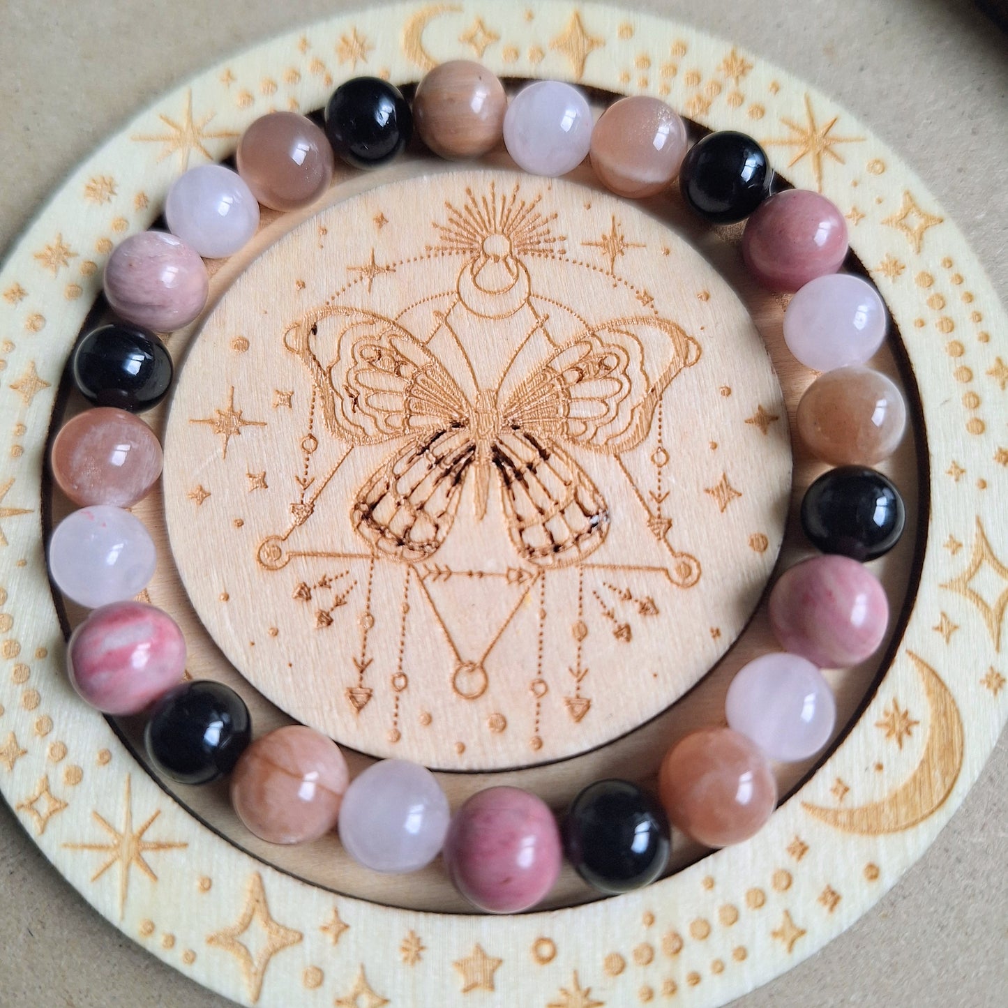 Self love bracelet crystal healing jewellery for women gift for him or her rose quartz rhodonite tourmaline moonstone