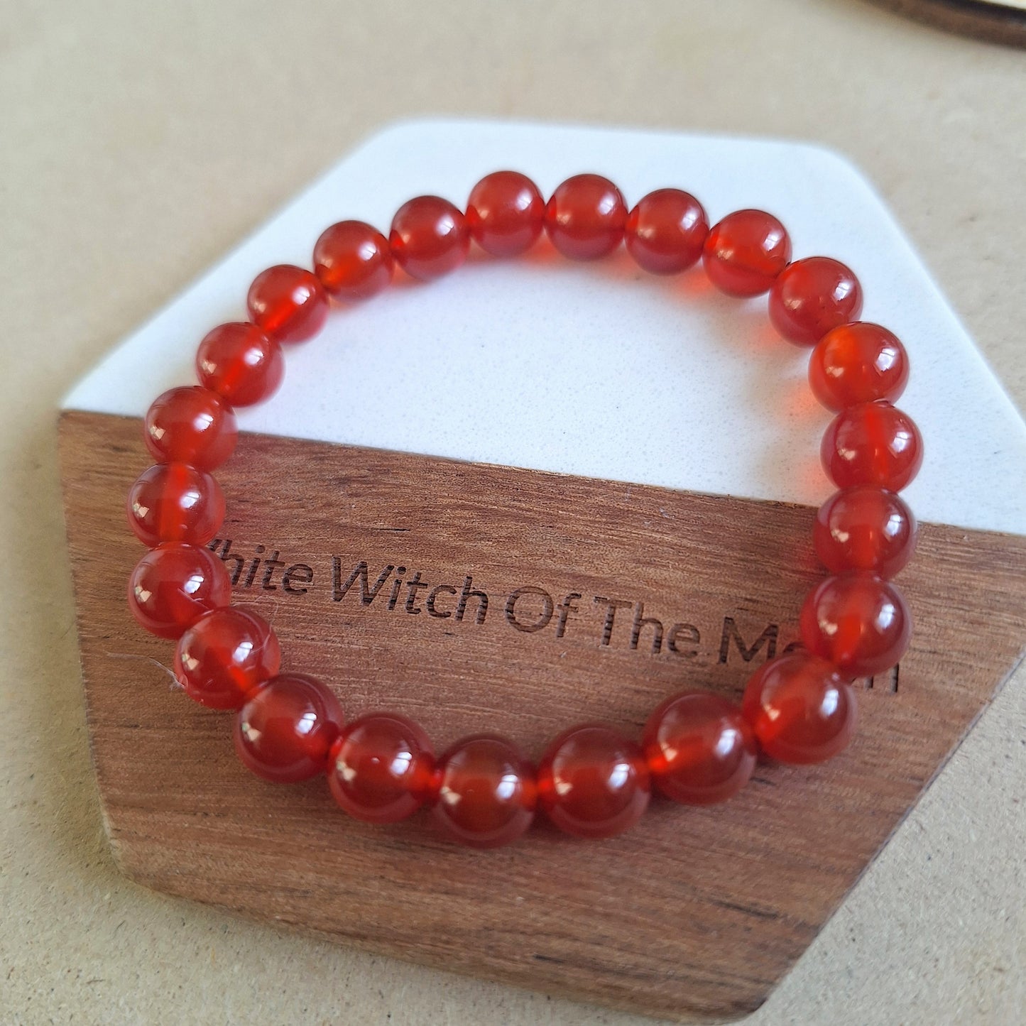 carnelian bracelet natural stone crystal healing stretchy stacking sacral chakra jewellery gift for him or her