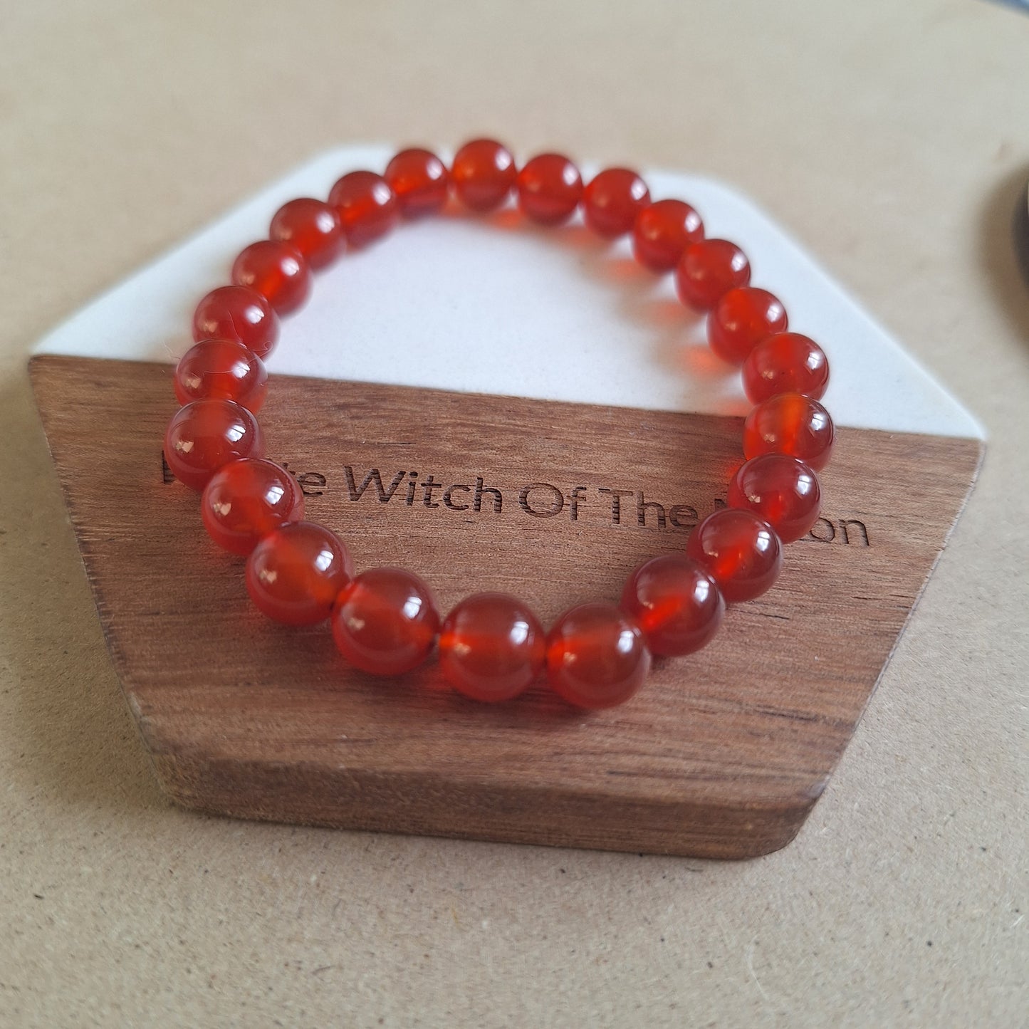 carnelian bracelet natural stone crystal healing stretchy stacking sacral chakra jewellery gift for him or her