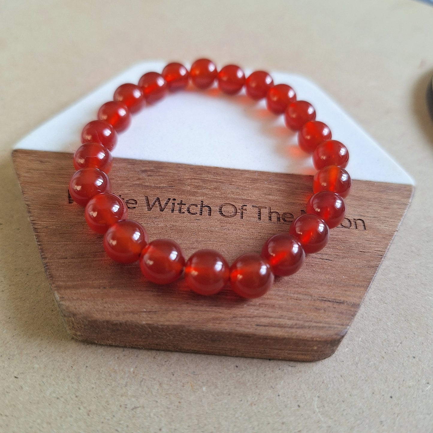 carnelian bracelet natural stone crystal healing stretchy stacking sacral chakra jewellery gift for him or her