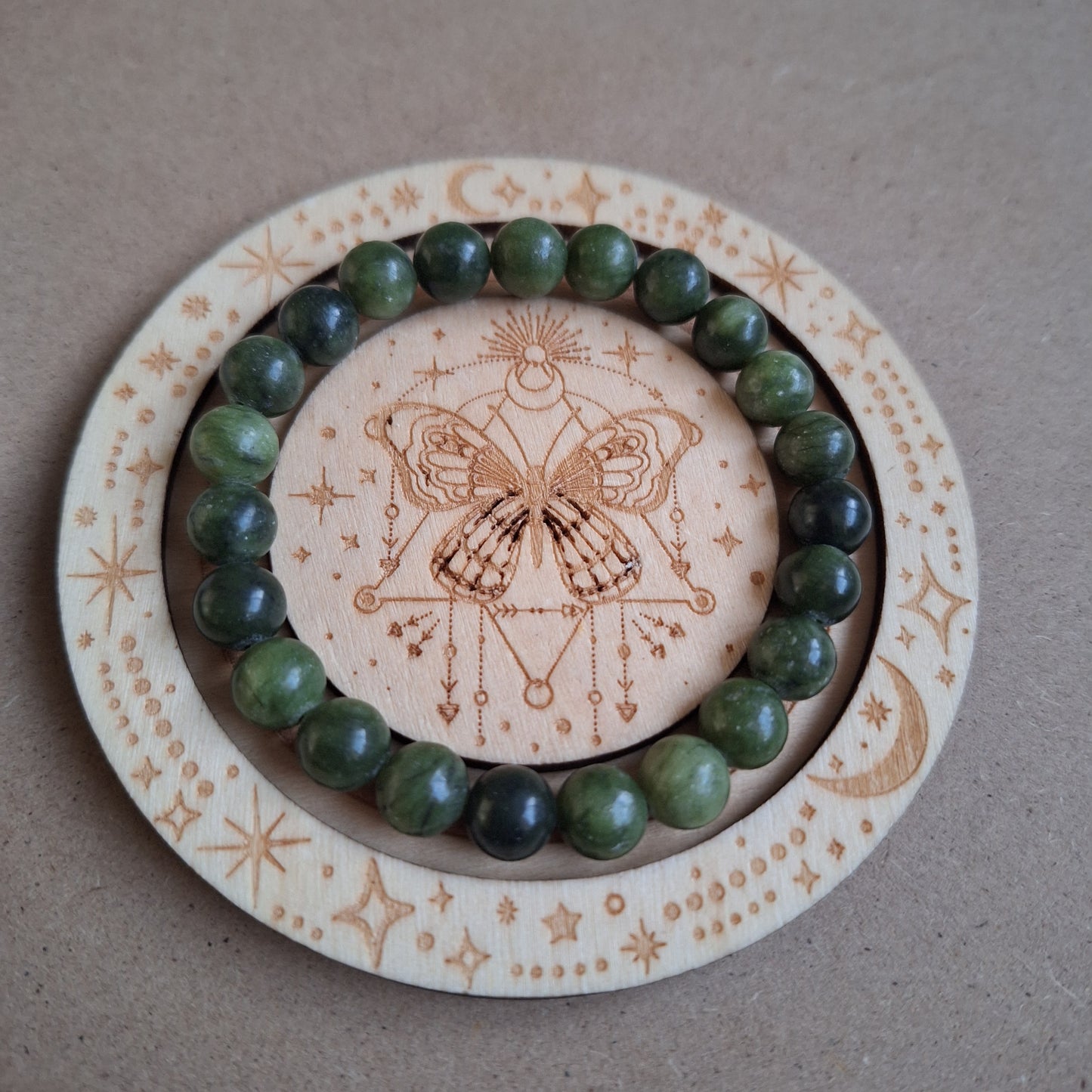 Jade bracelet 8mm beads luck love abundance