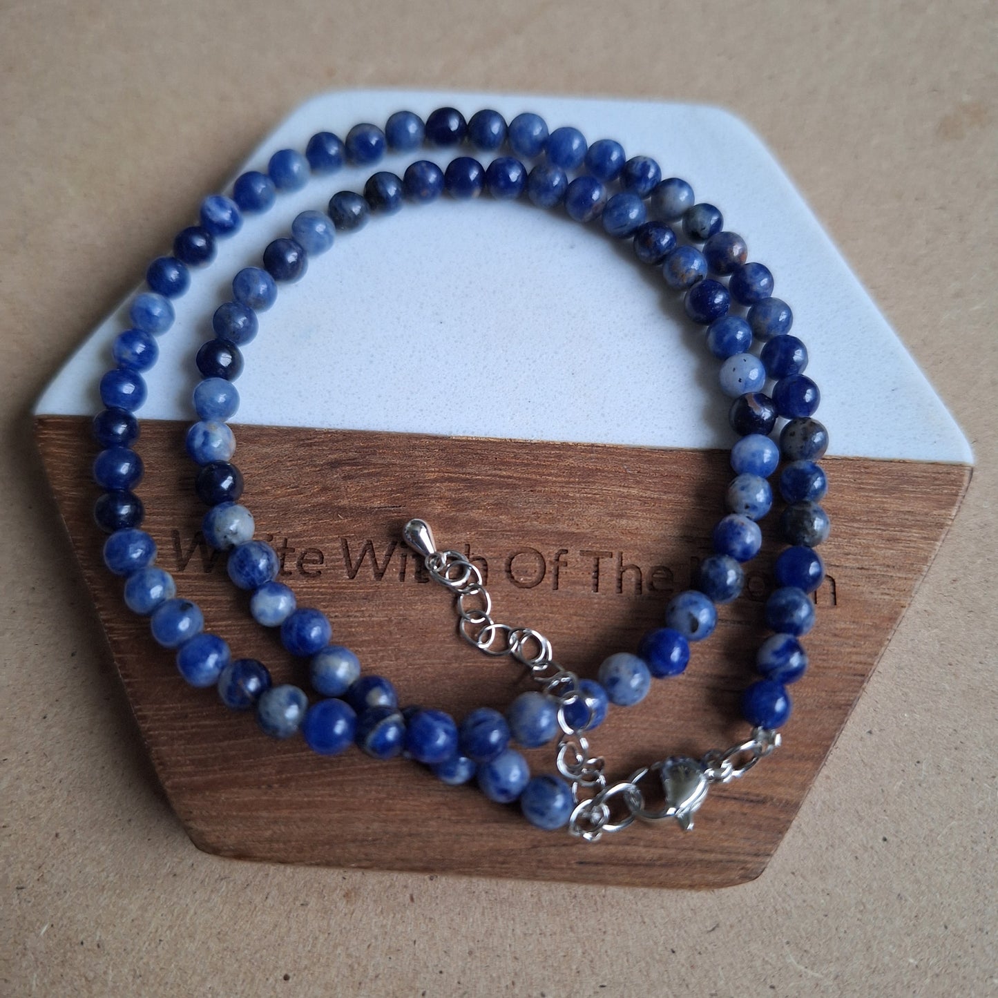 Sodalite 4mm bead choker necklace