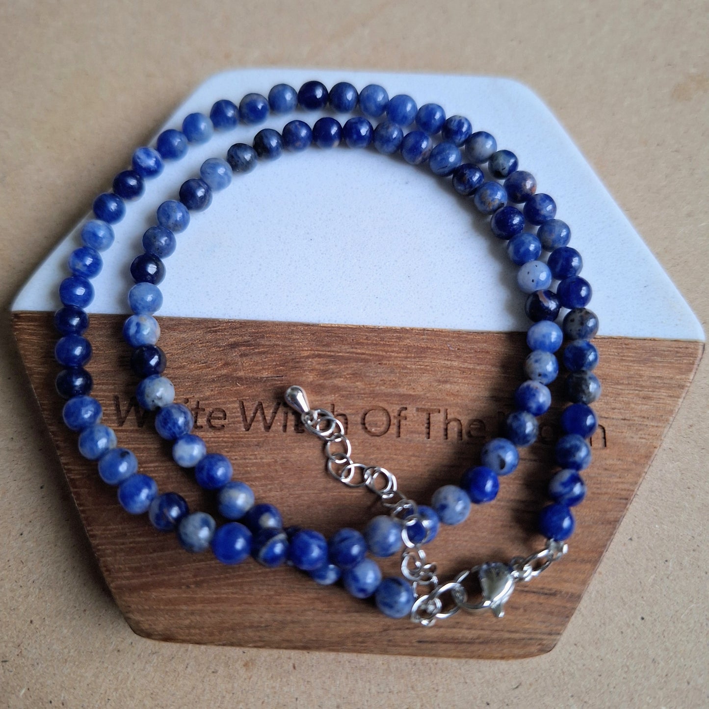 Lapis Lazuli 4mm bead choker 15-17" adjustable third eye chakra