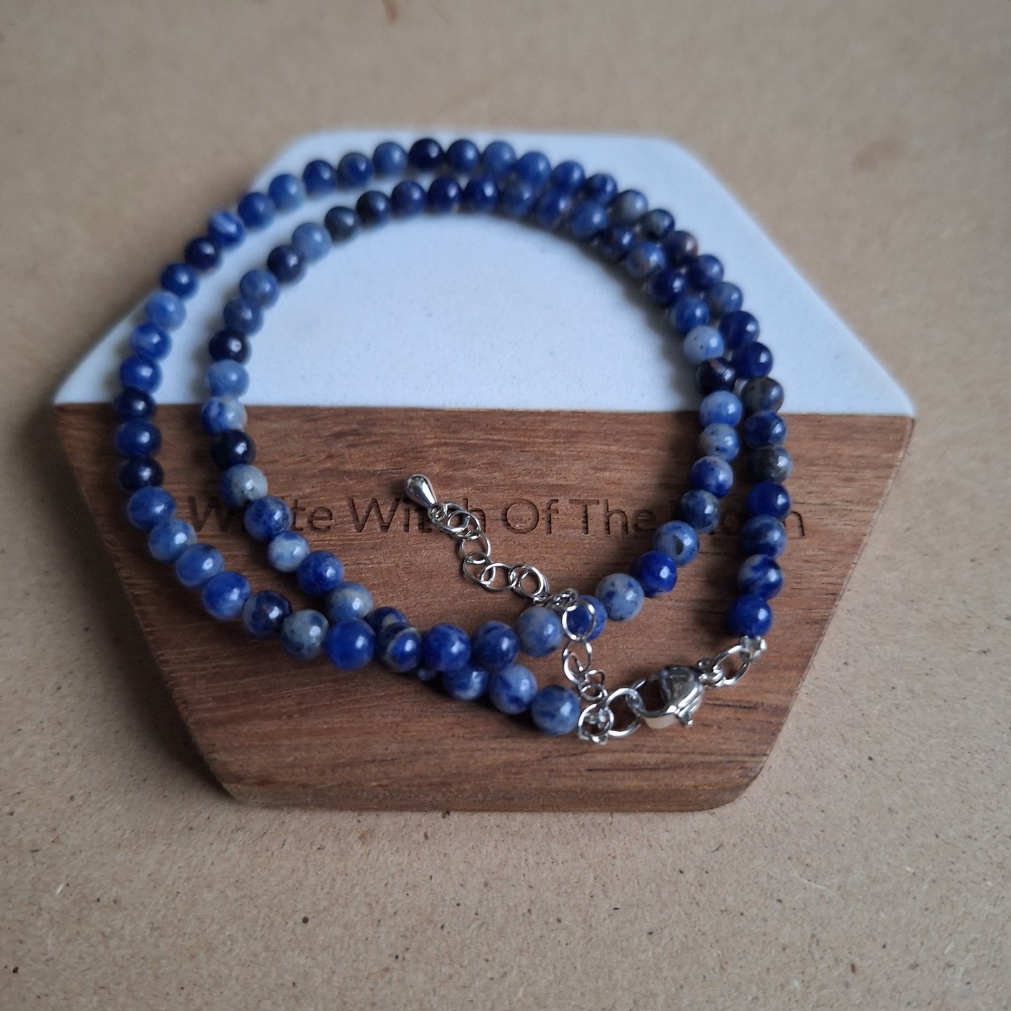 Sodalite 4mm bead choker necklace