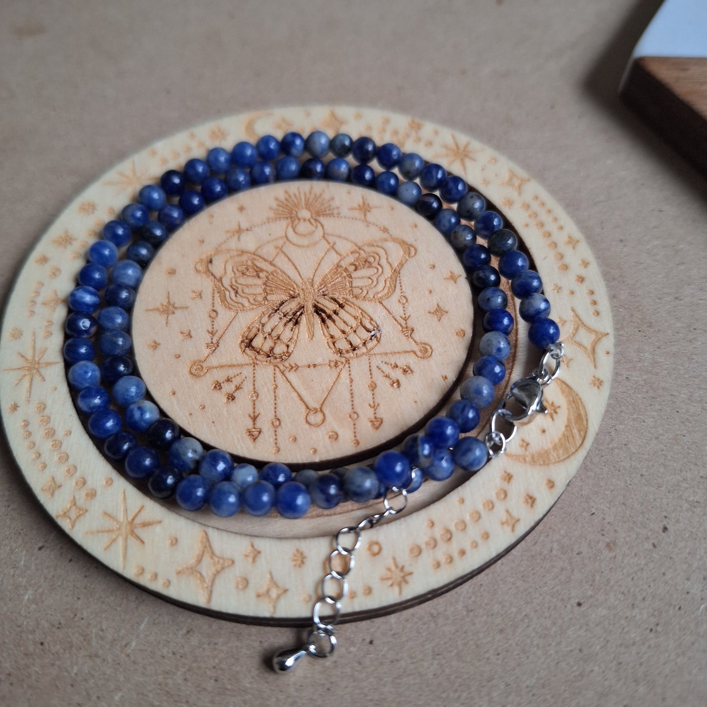 Sodalite 4mm bead choker necklace