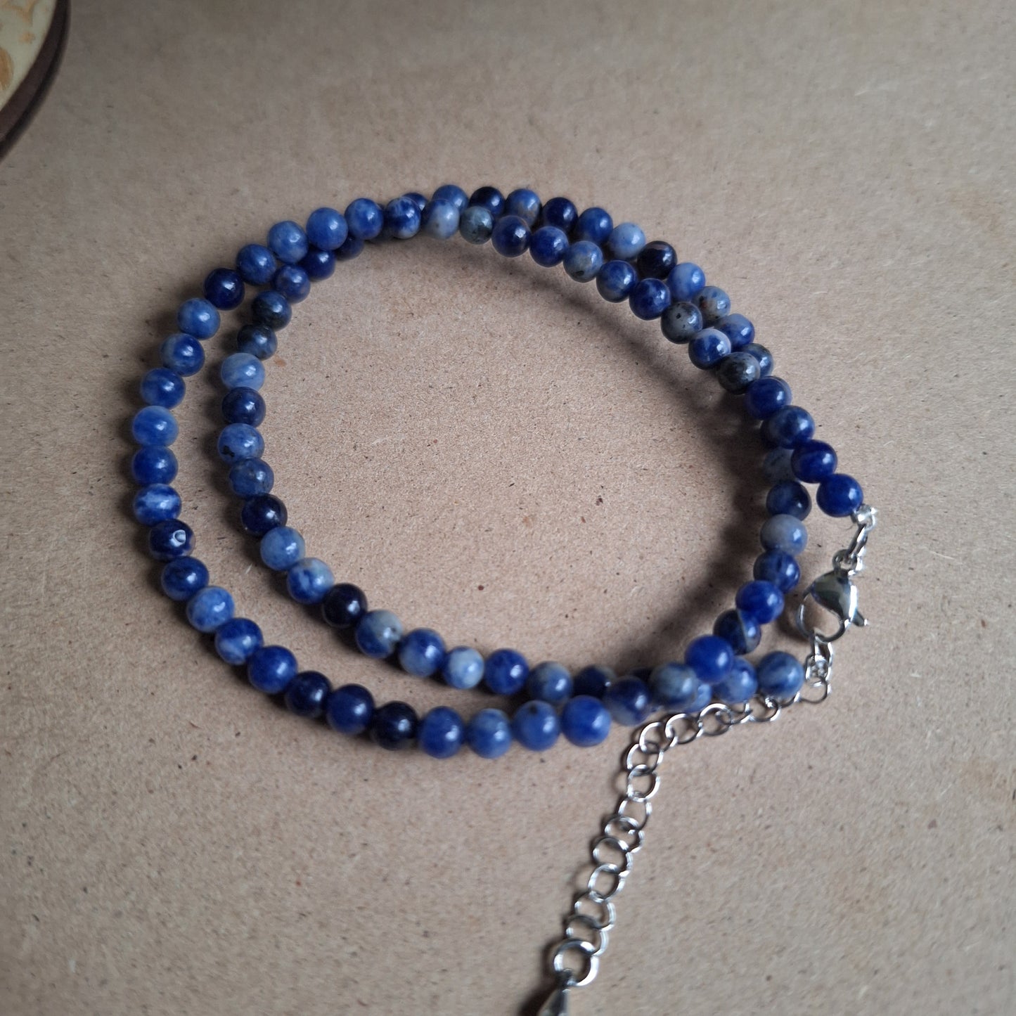 Sodalite 4mm bead choker necklace