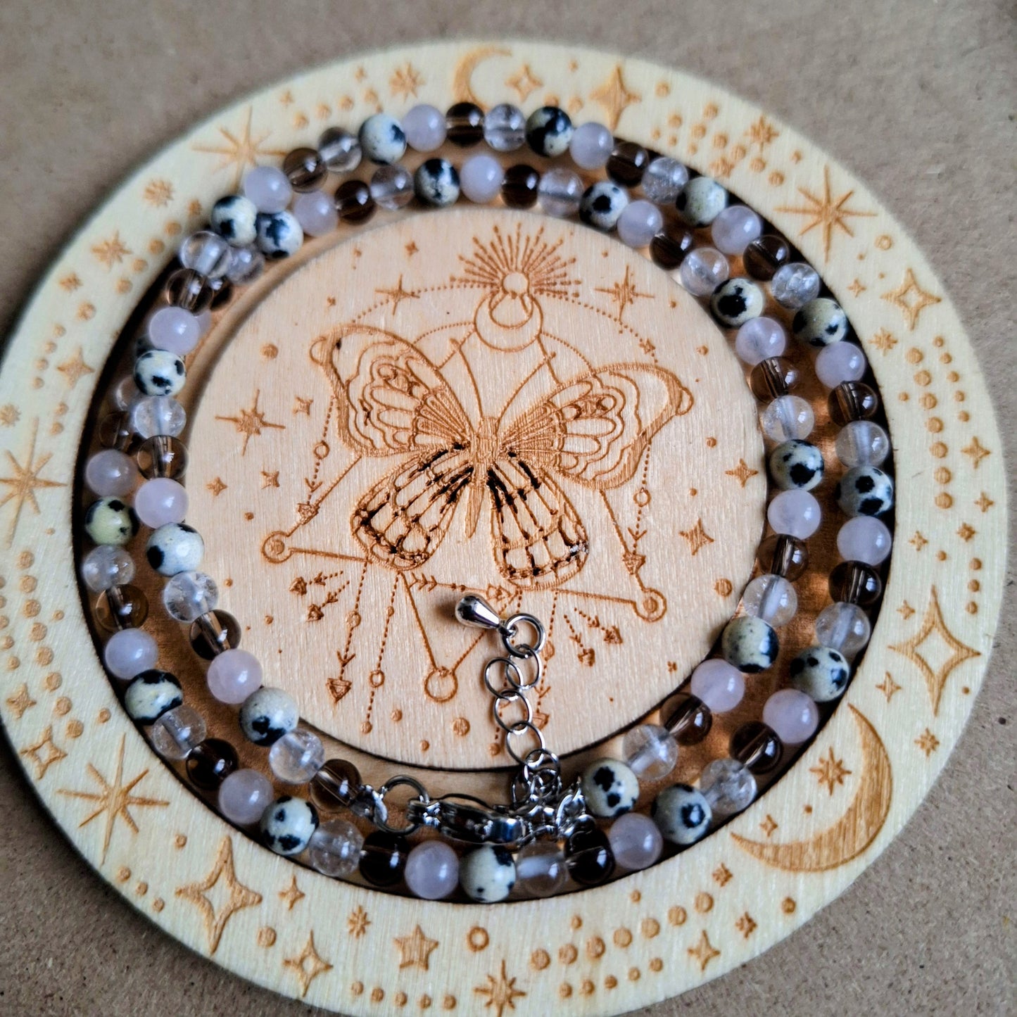 Past trauma choker adjustable Necklace 4mm bead