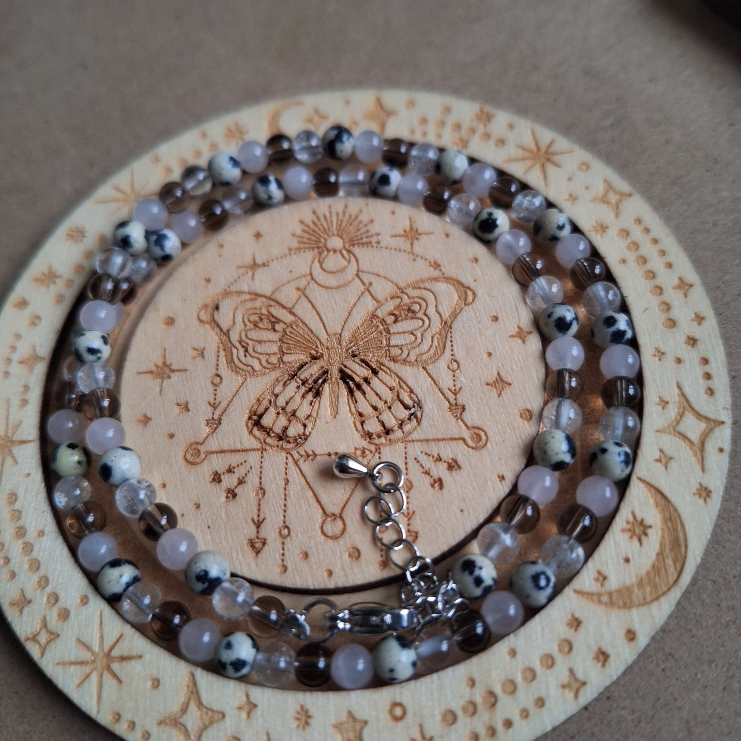 Past trauma choker adjustable Necklace 4mm bead
