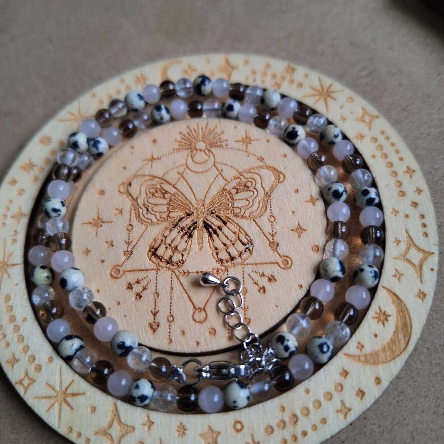 Past trauma choker adjustable Necklace 4mm bead
