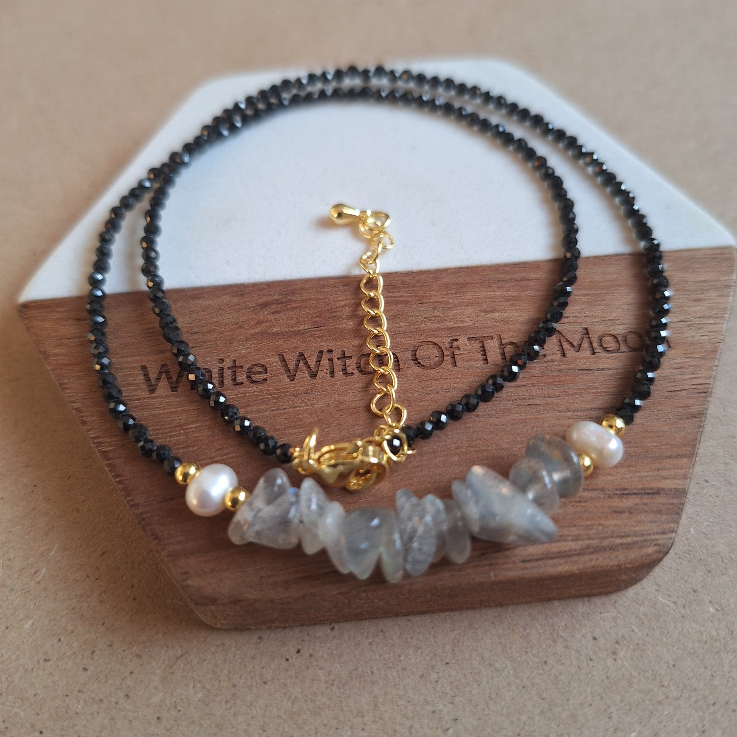 Black Tourmaline and Labradorite Choker Necklace