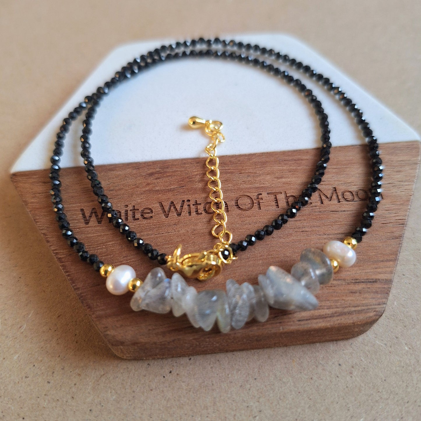 Black Tourmaline and Labradorite Choker Necklace