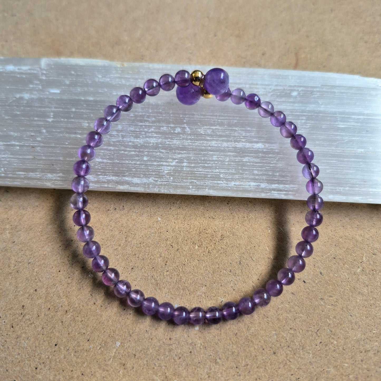 Amethyst bangle adjustable bracelet