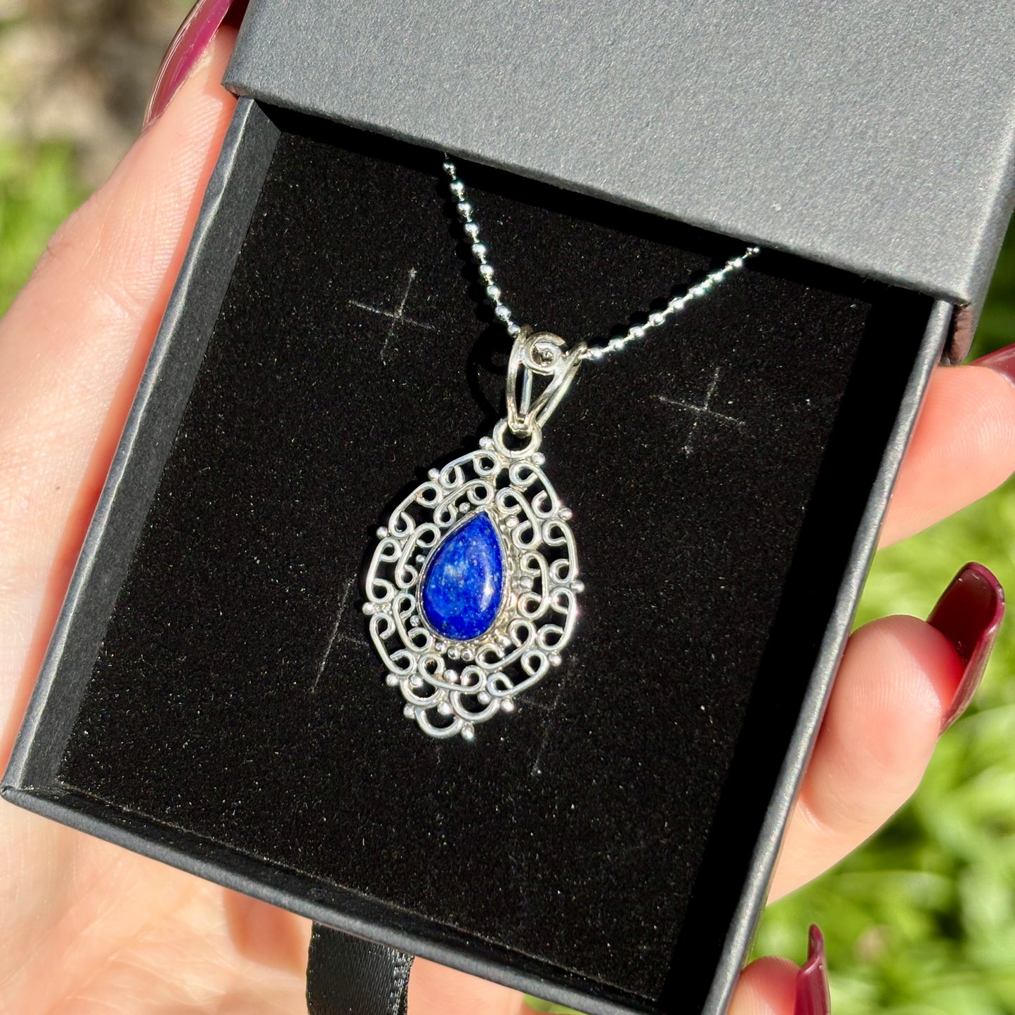 Lapis Lazuli 925 Silver Pendant - Dark Femme Collection