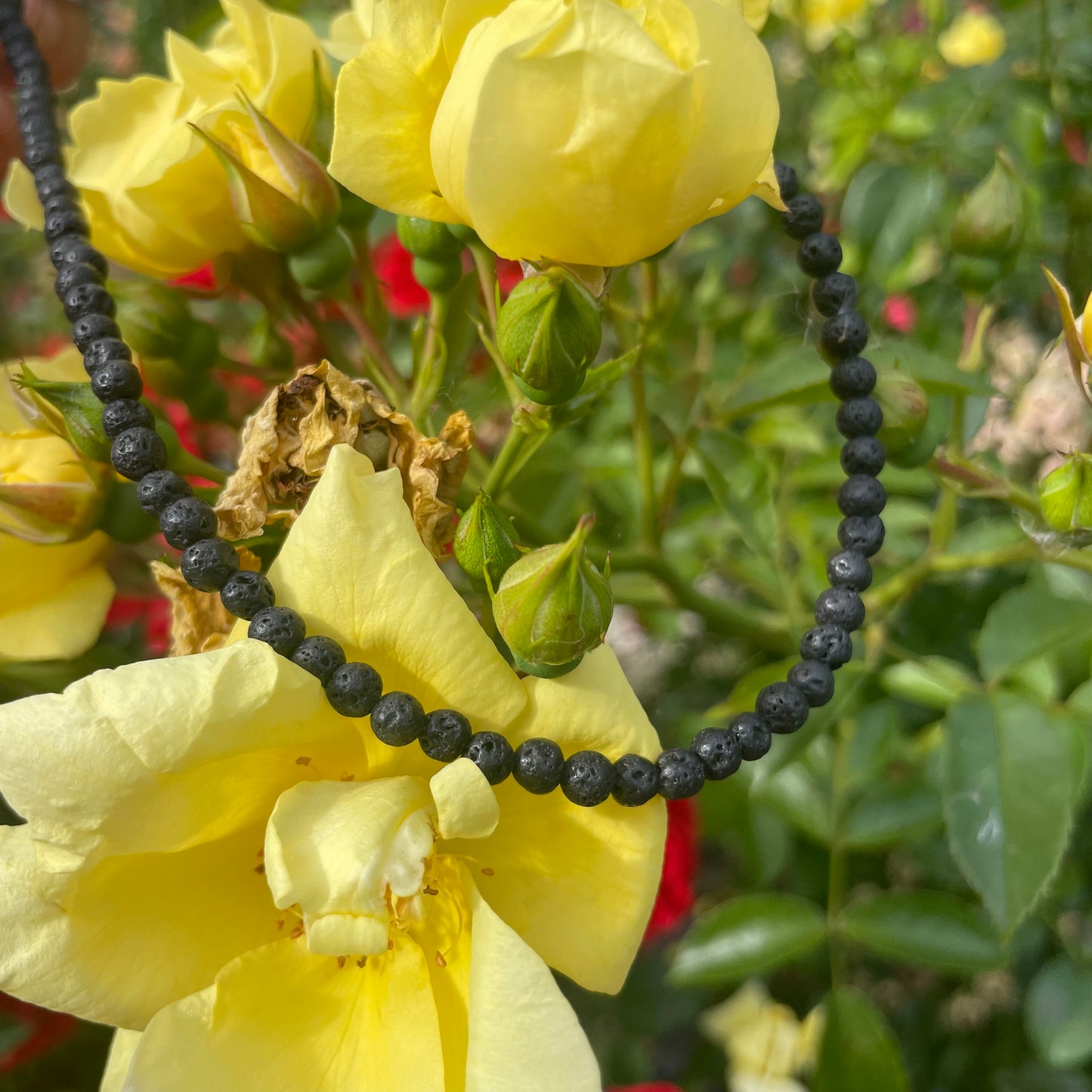 Lava Stone Bead Choker Necklace