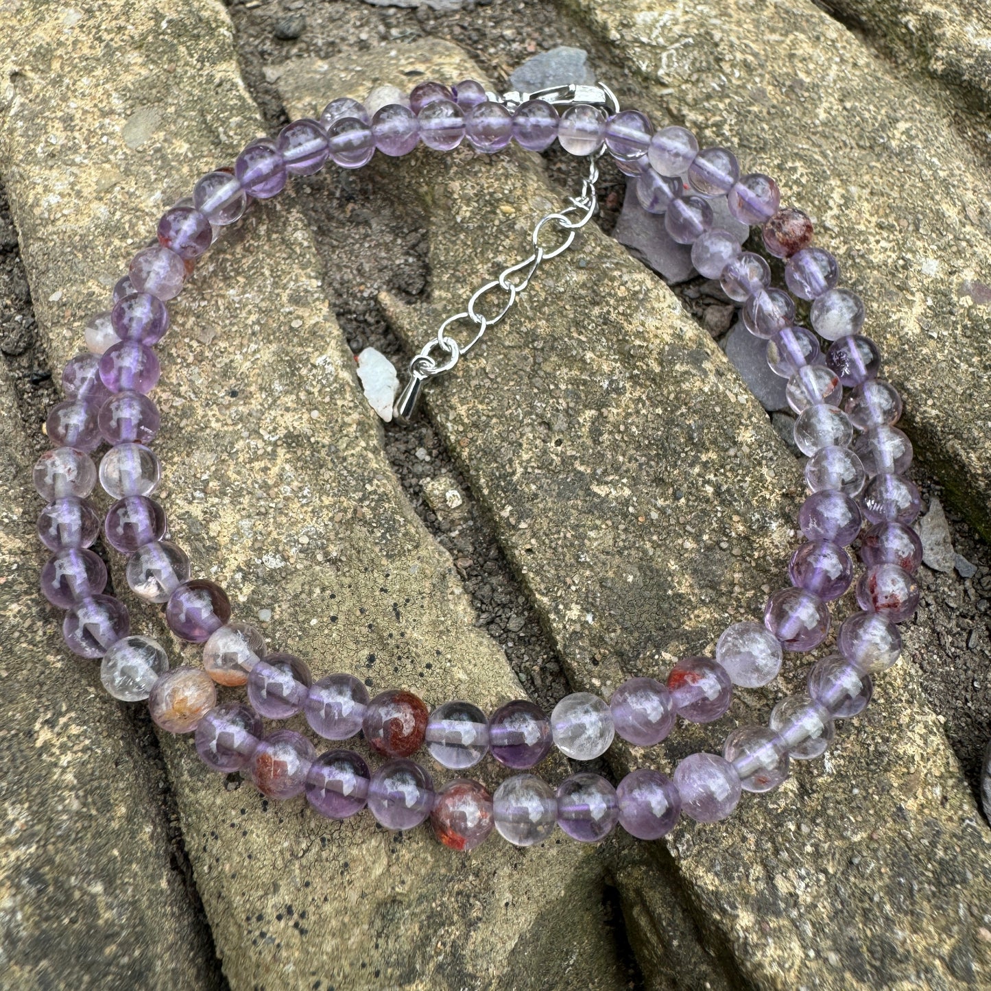 Purple Phantom Ghost Quartz Choker Necklace