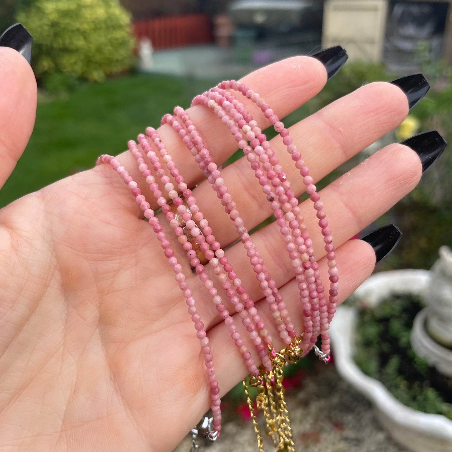 Rhodochrosite Minimalist Bracelet ๐บ