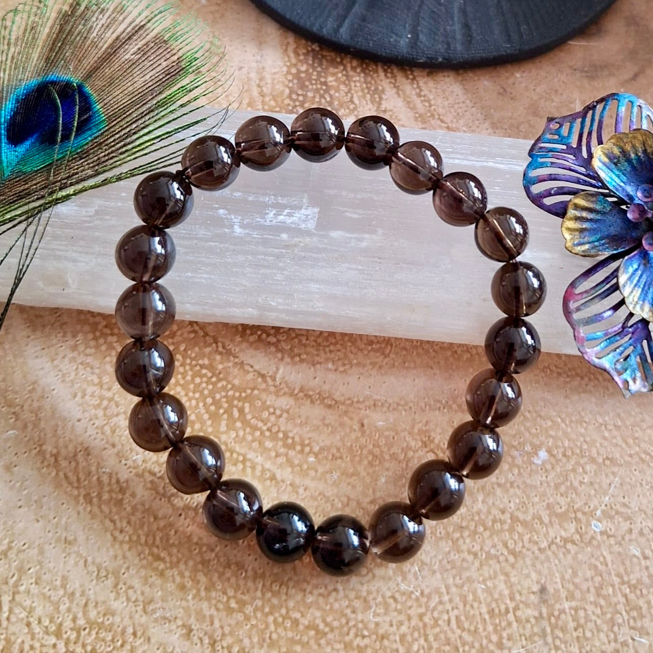 Smoky Quartz Beaded Bracelet