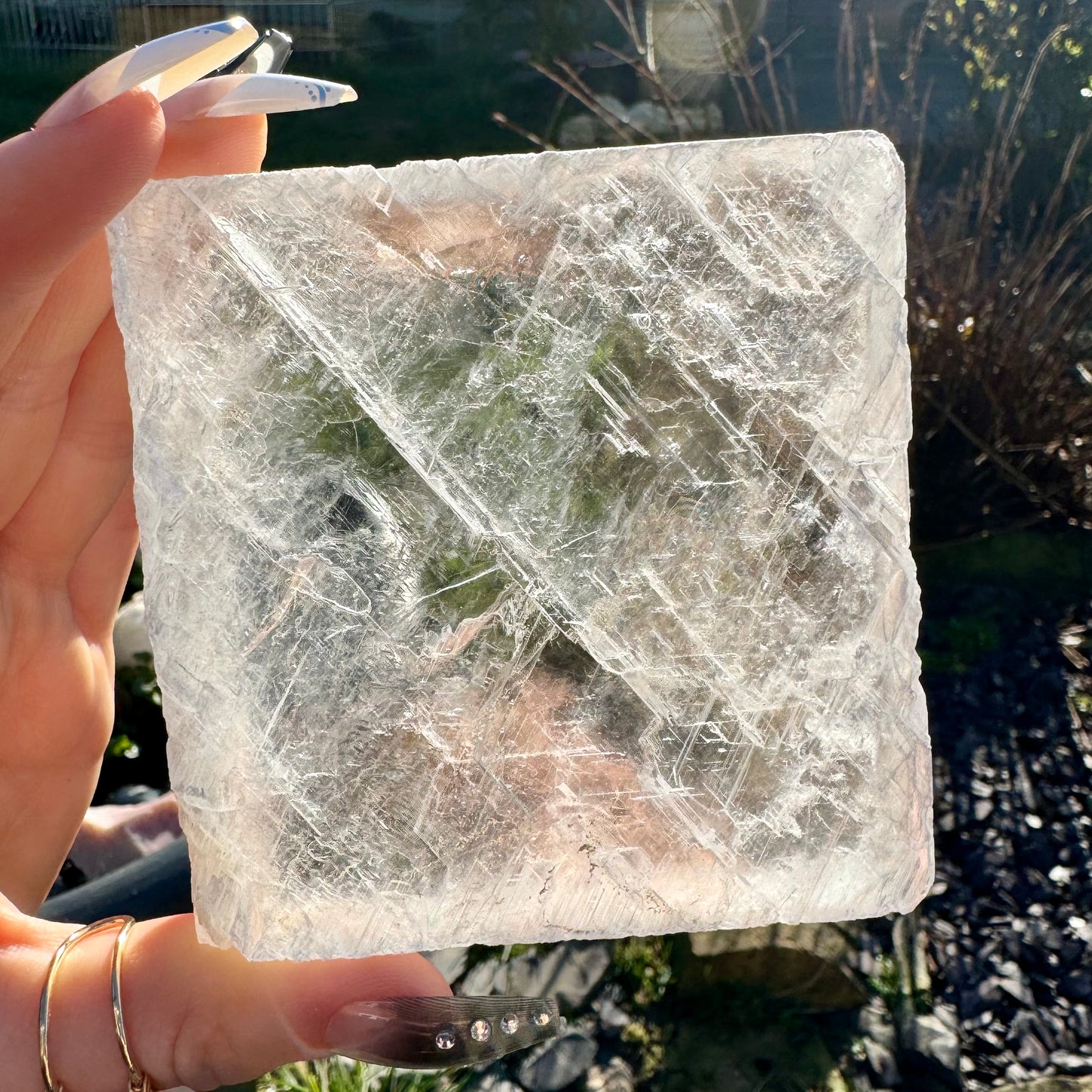 Clear Selenite Crystal Cleansing & Charging Slabs 11cm