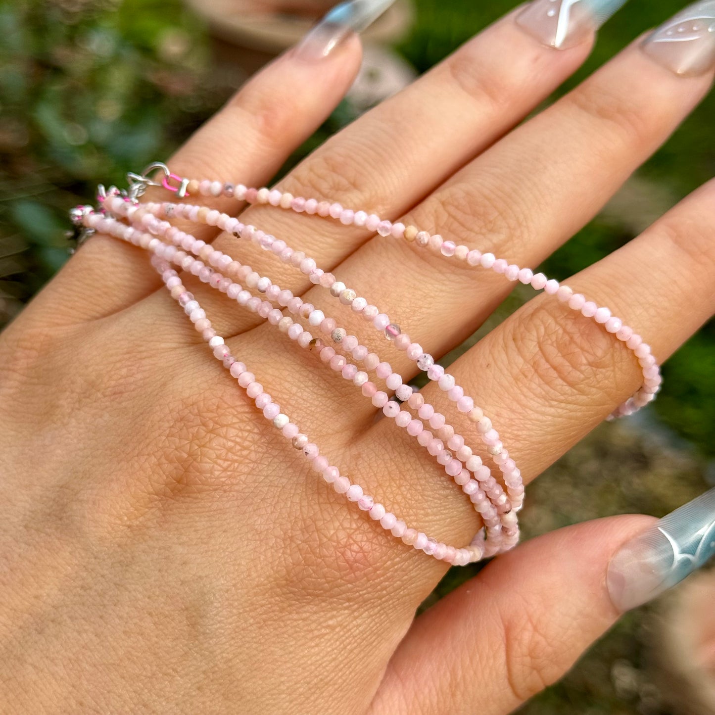 Pink Opal Minimalist Beaded Bracelet