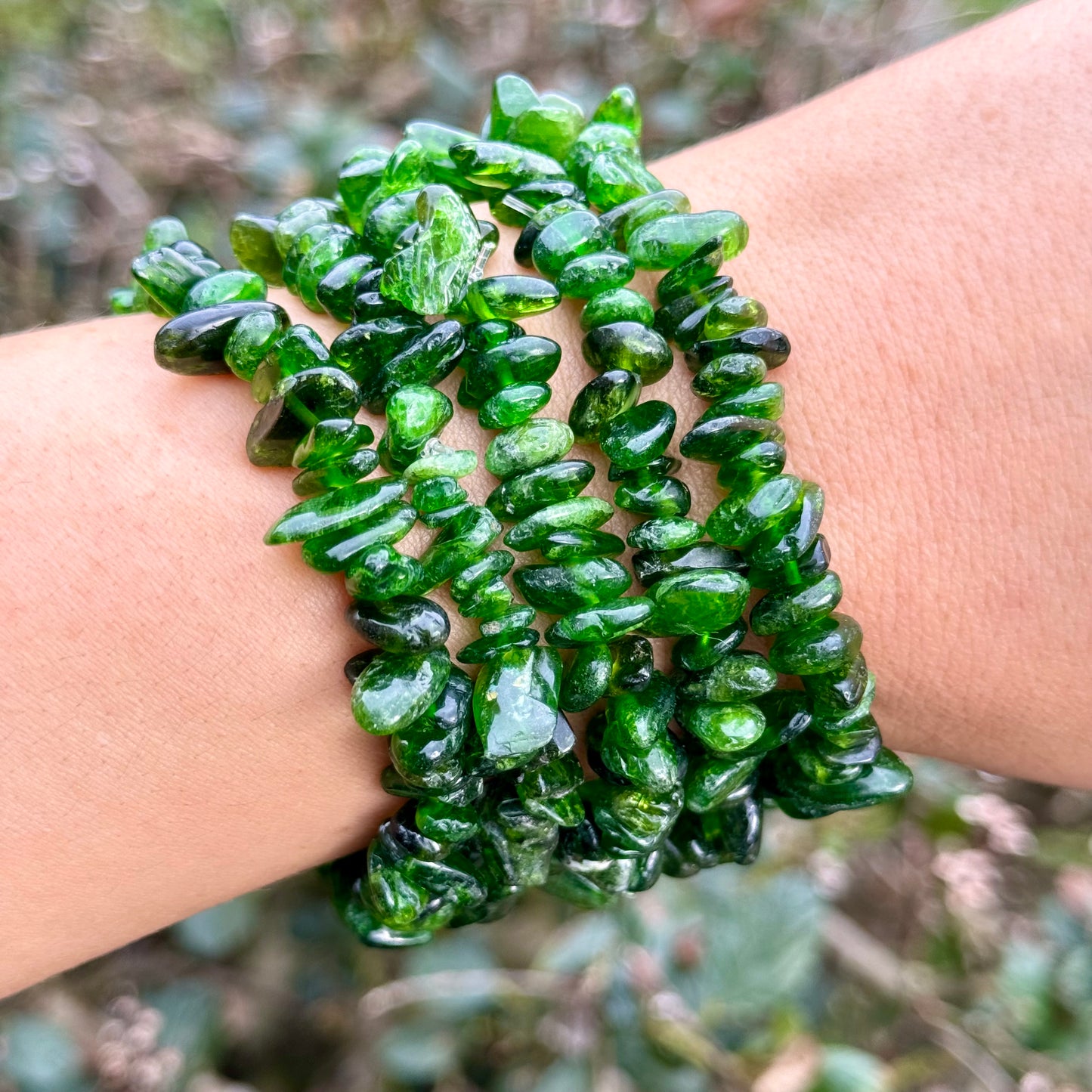 Diopside Chip Bracelets