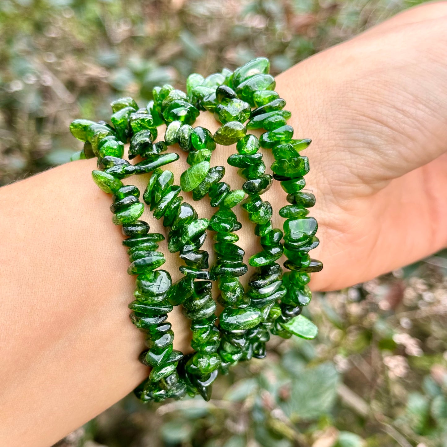 Diopside Chip Bracelets