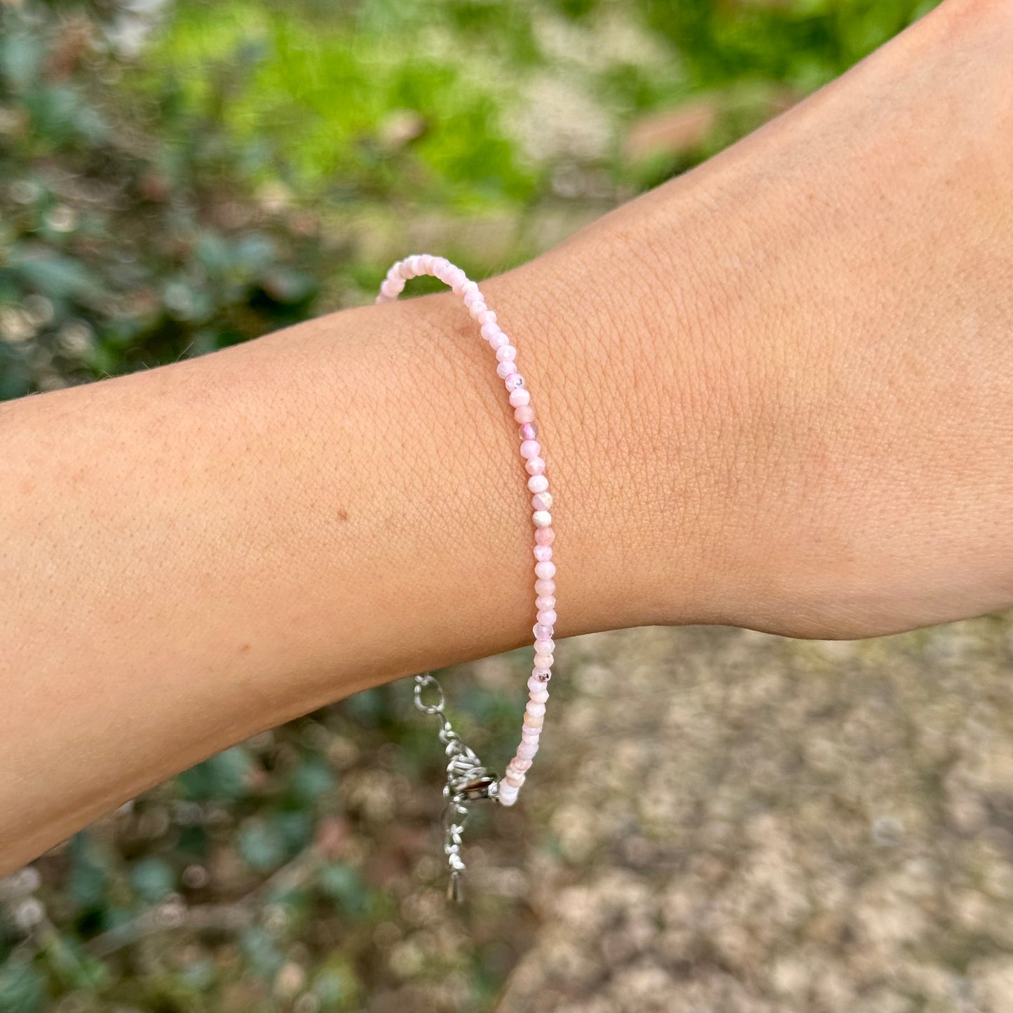Pink Opal Minimalist Beaded Bracelet