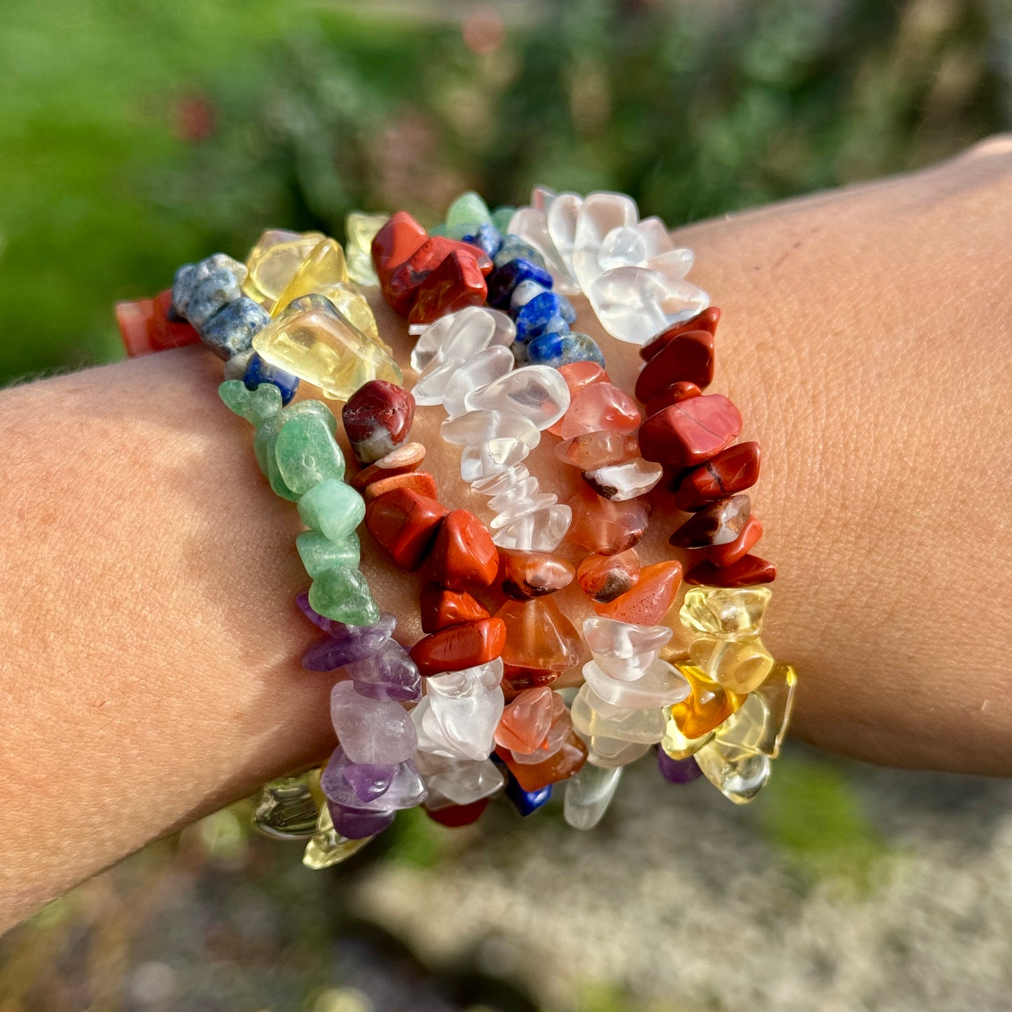 7 Chakra Chip Bracelet