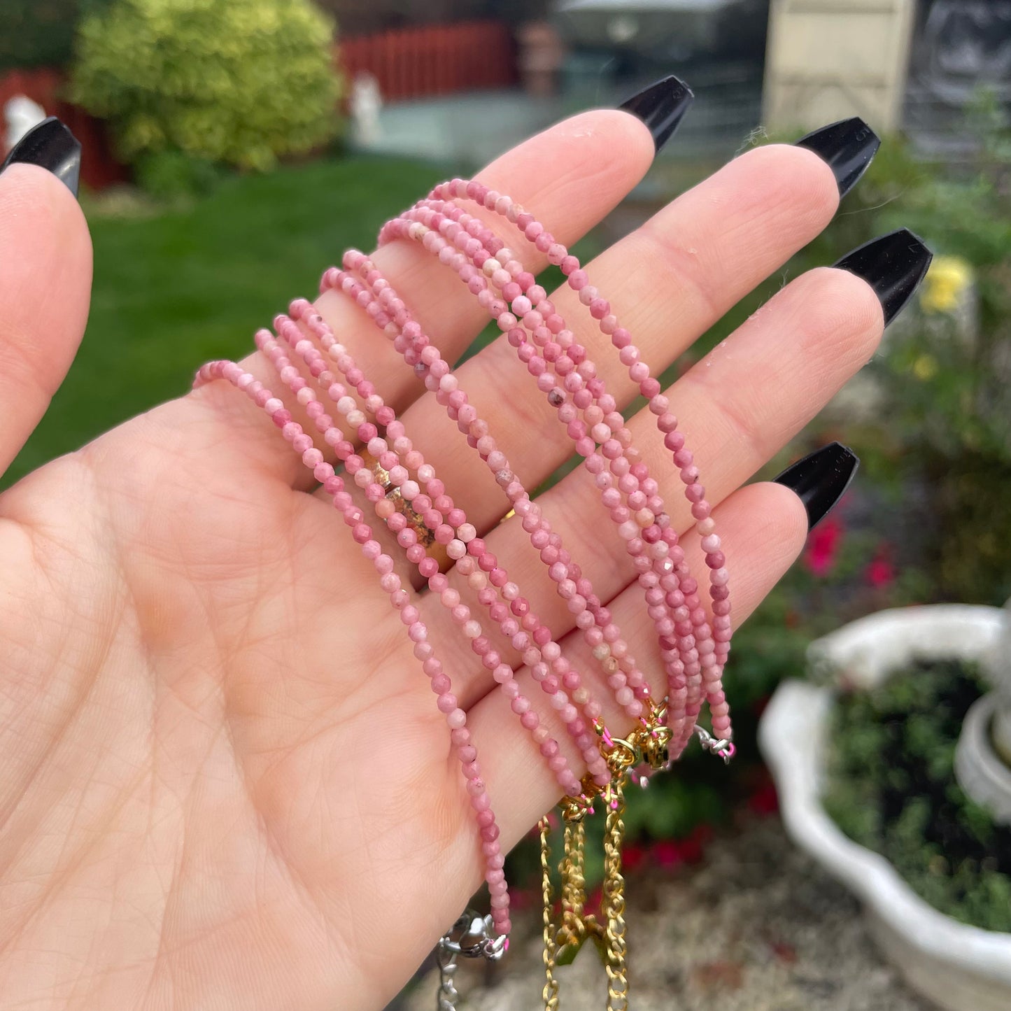 Rhodochrosite Minimalist Bracelet ๐บ